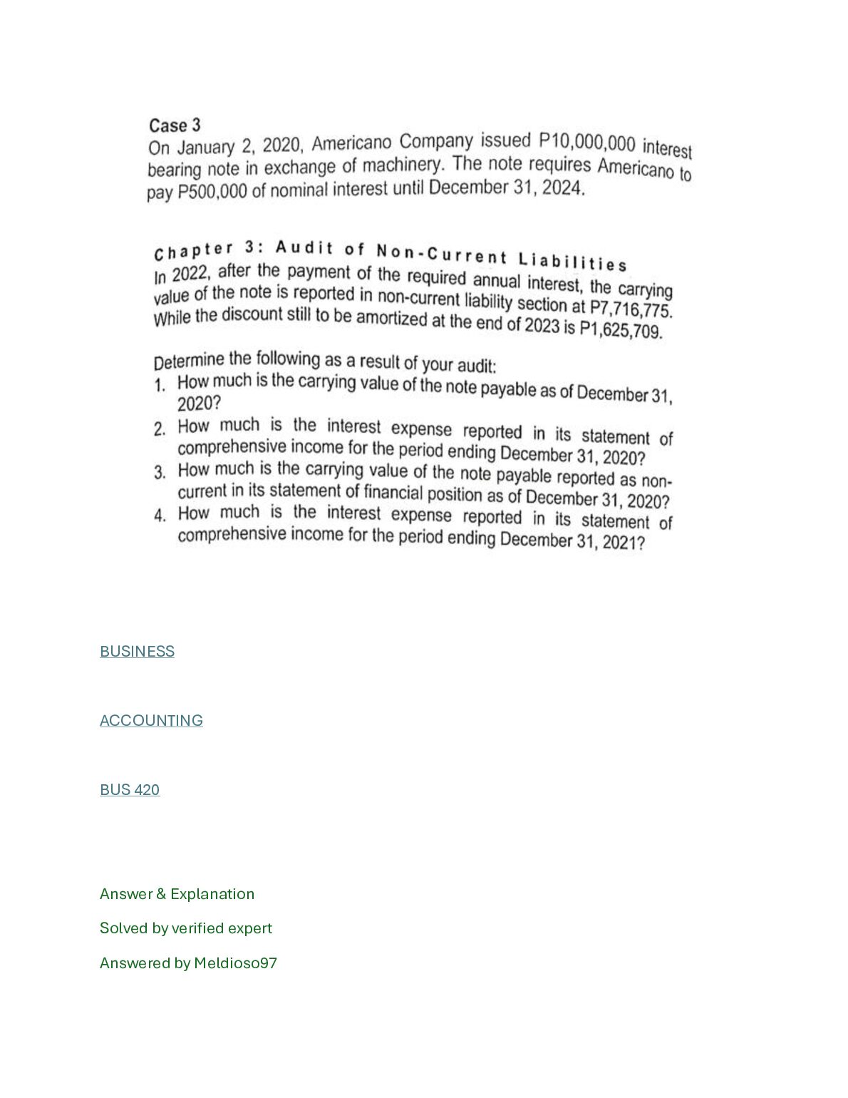 On January 2, 2020, Americano Company issued P10,000,000 interest bearing note in exchange of machinery .pdf Preview 1