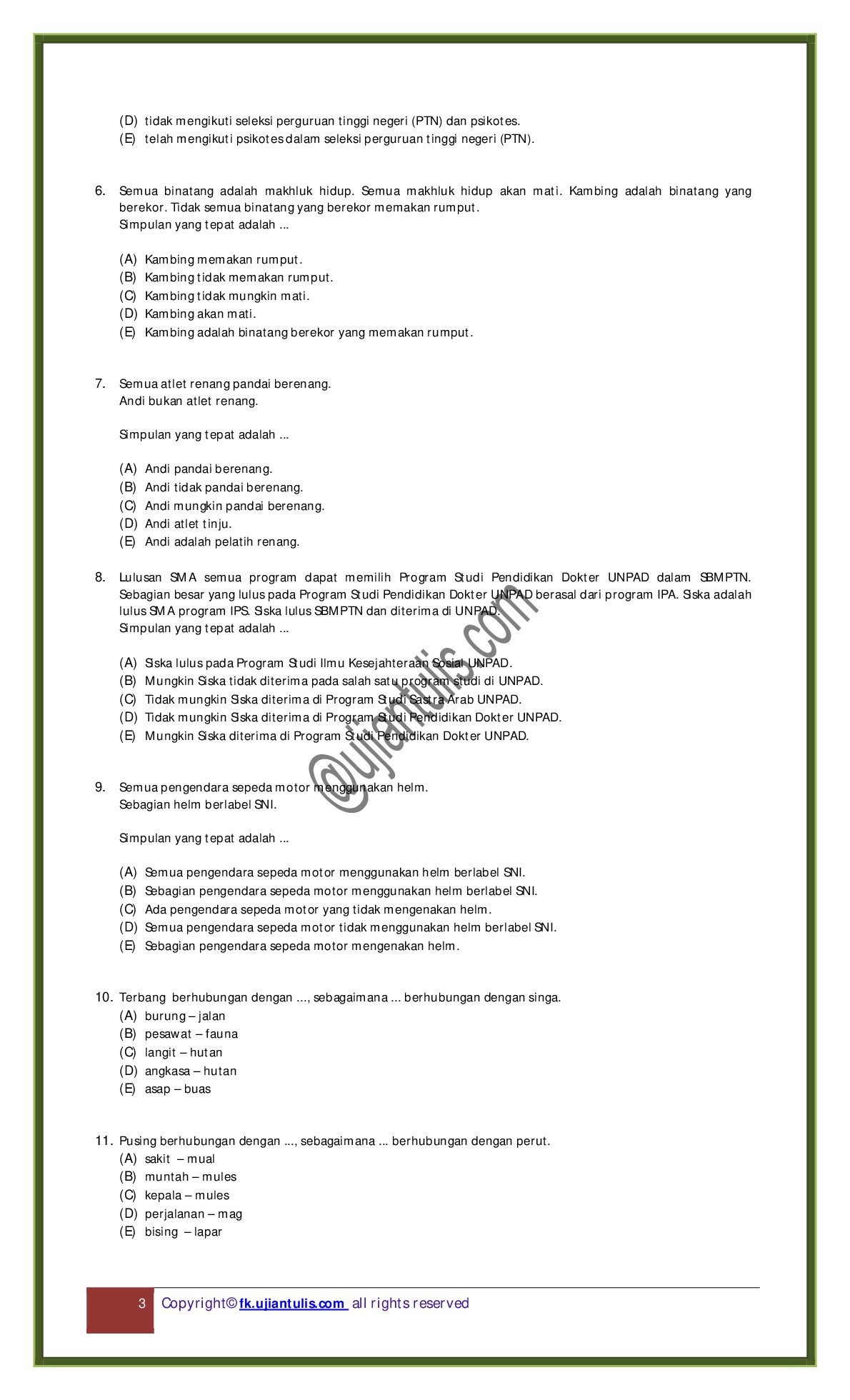 Latihan Soal U Tes Potensi Akademik (TPA) document preview page 3