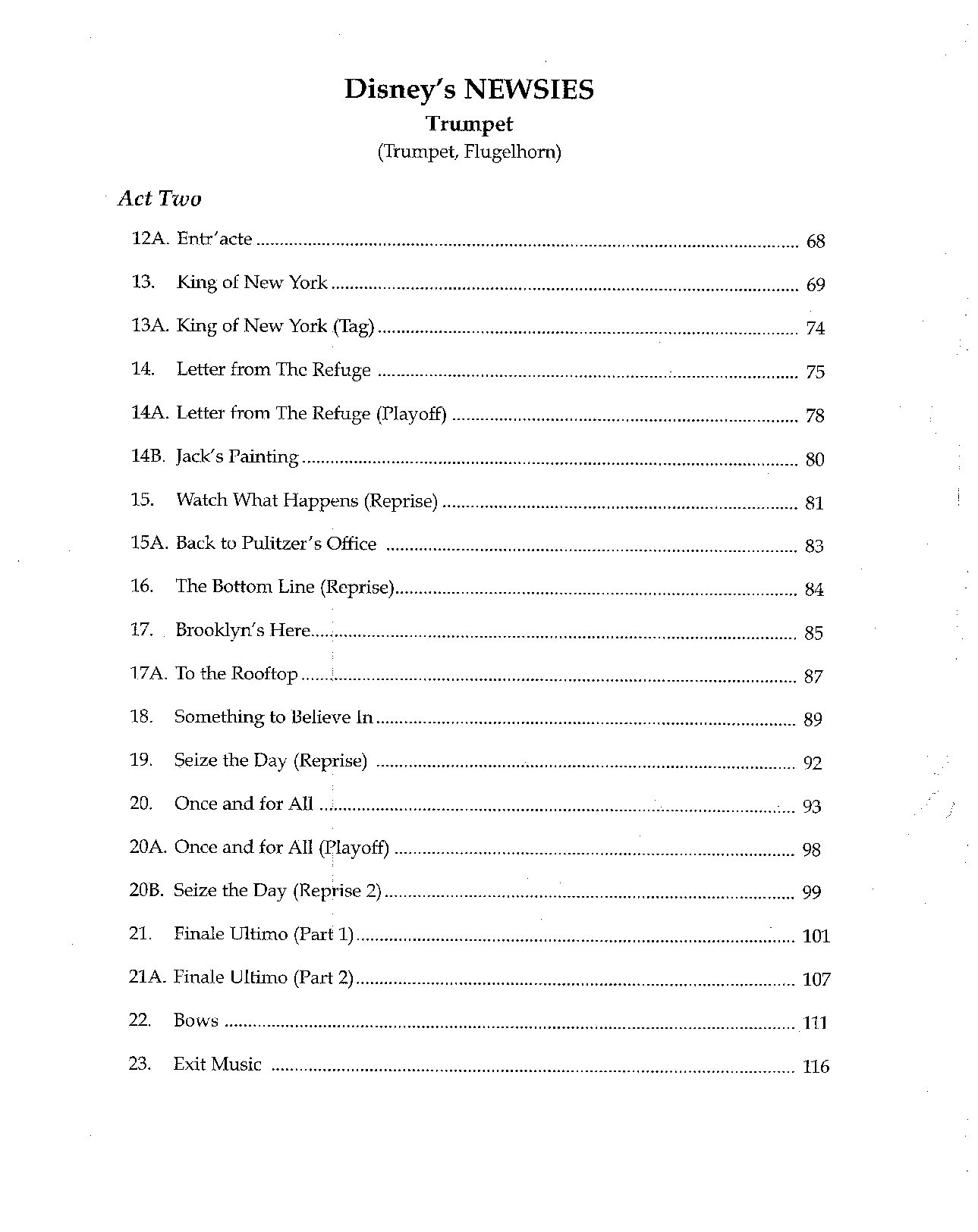 MUSC MISC Newsies MTI 2. Trumpet document preview page 2
