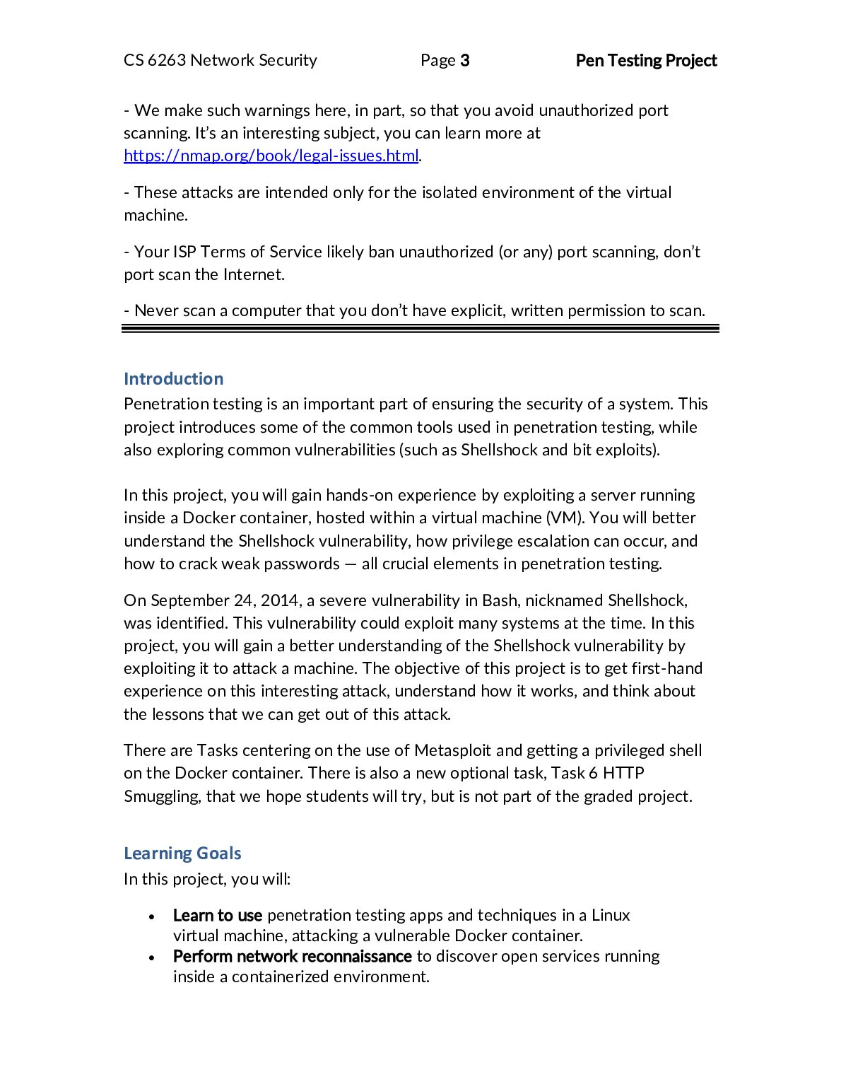 CS 6263 Network Security Pen Testing Project document preview page 3