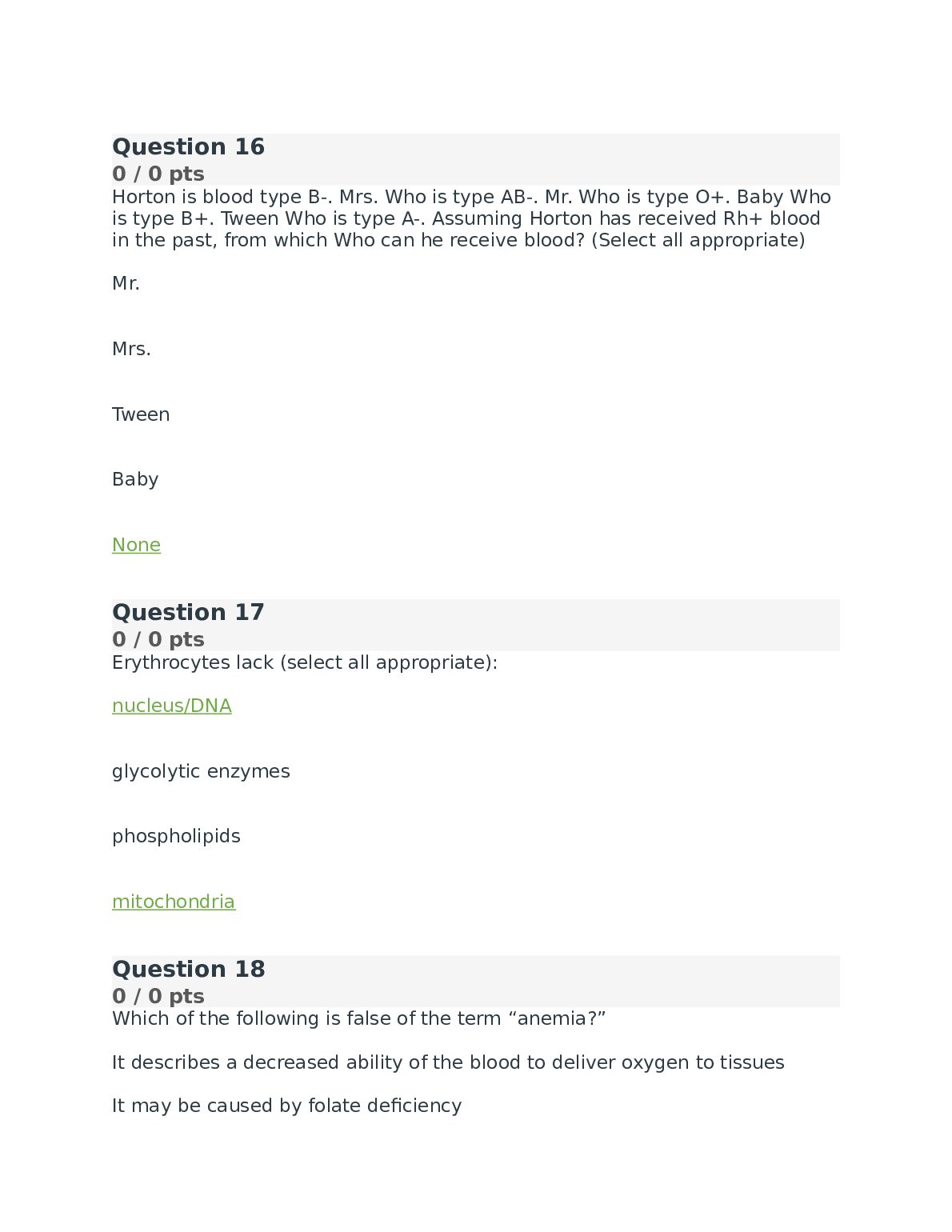 BIO 242 Anatomy and Physiology 2 EXam 55 Q&A - North Seattle College document preview page 6