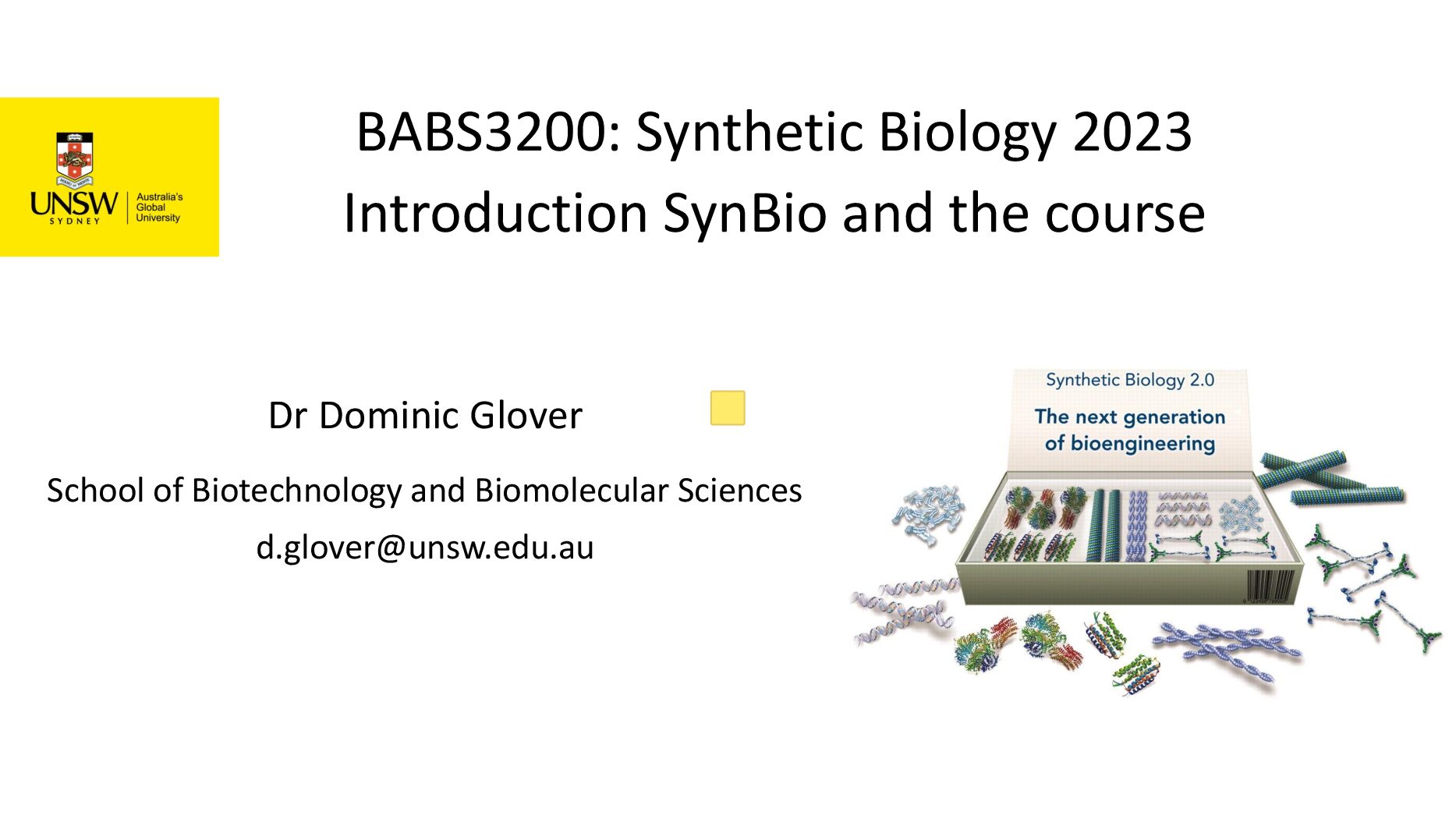 BABS3200: Synthetic Biology 2023 Introduction SynBio and the course preview image