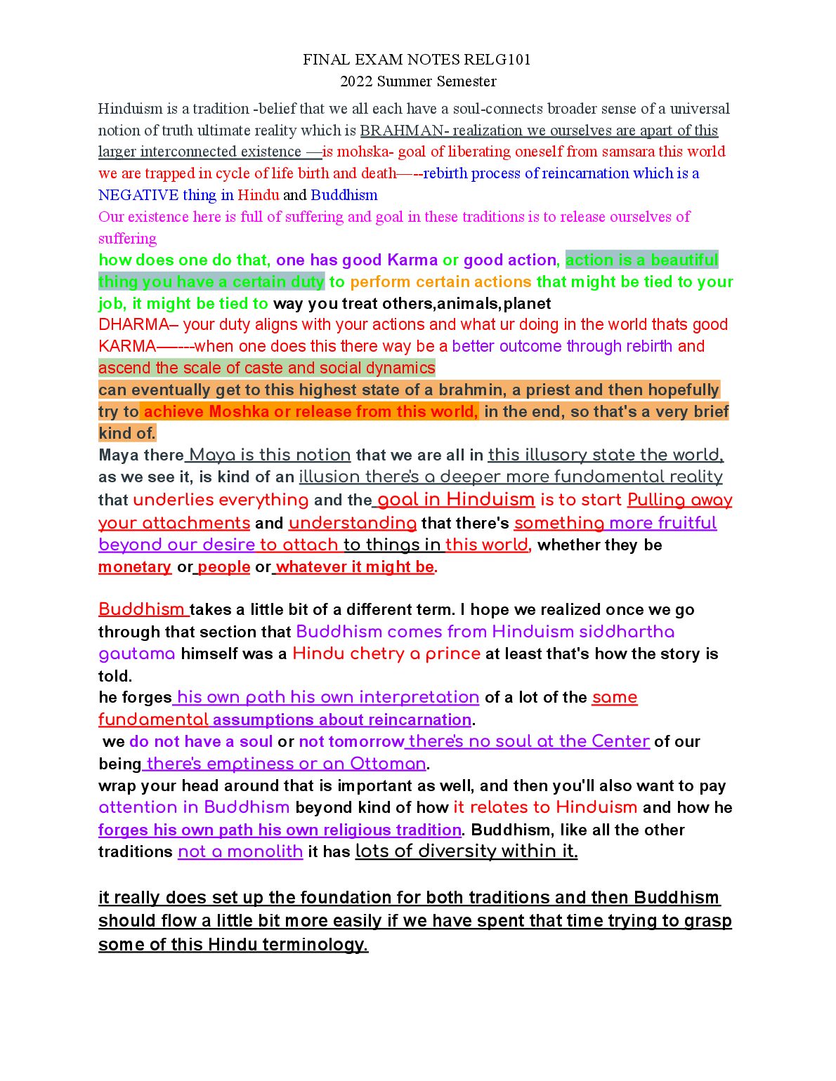 FINAL EXAM NOTES RELG  101 preview image