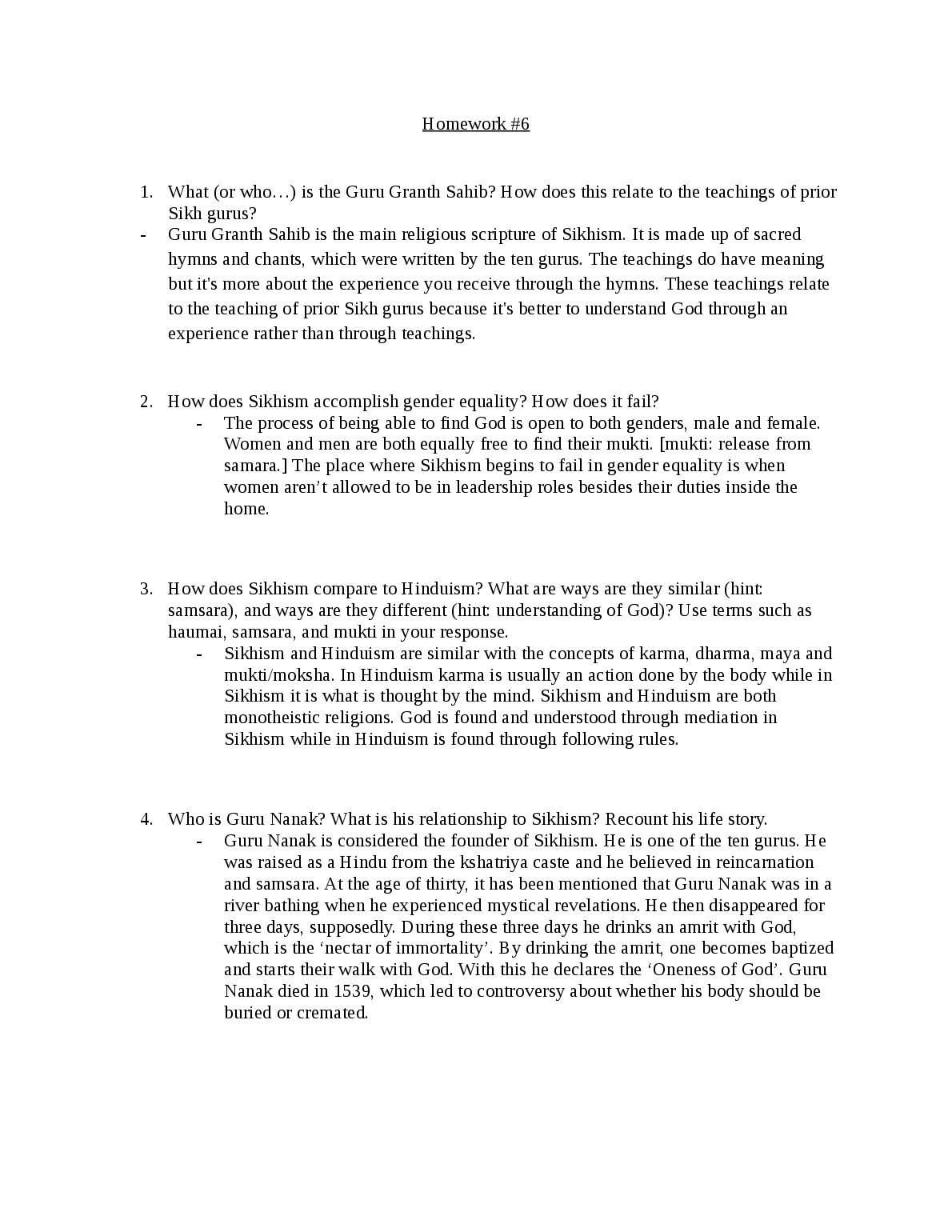 Religion 101 Homework #6 preview image