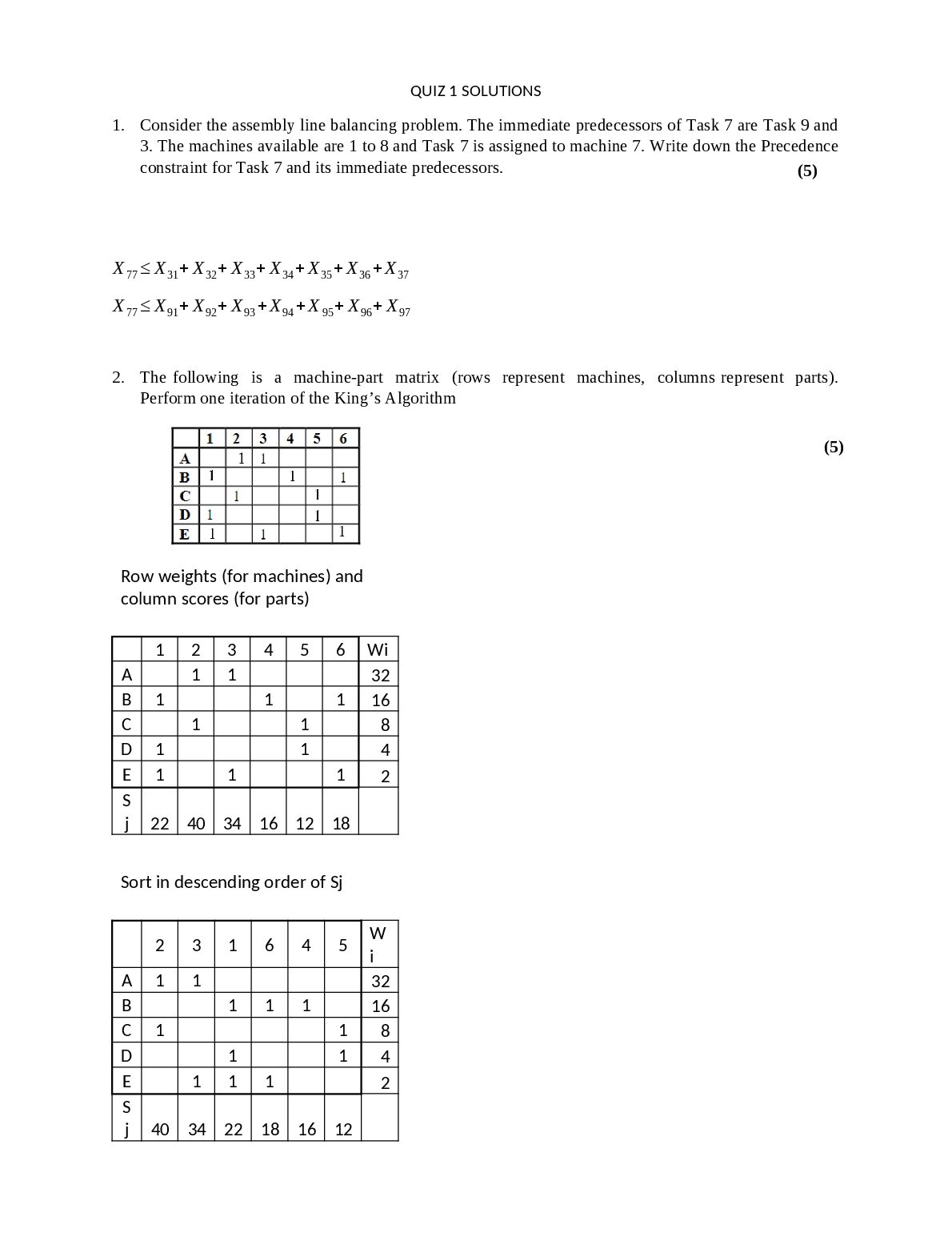 IE 360 Quiz 1 2024 solutions preview image