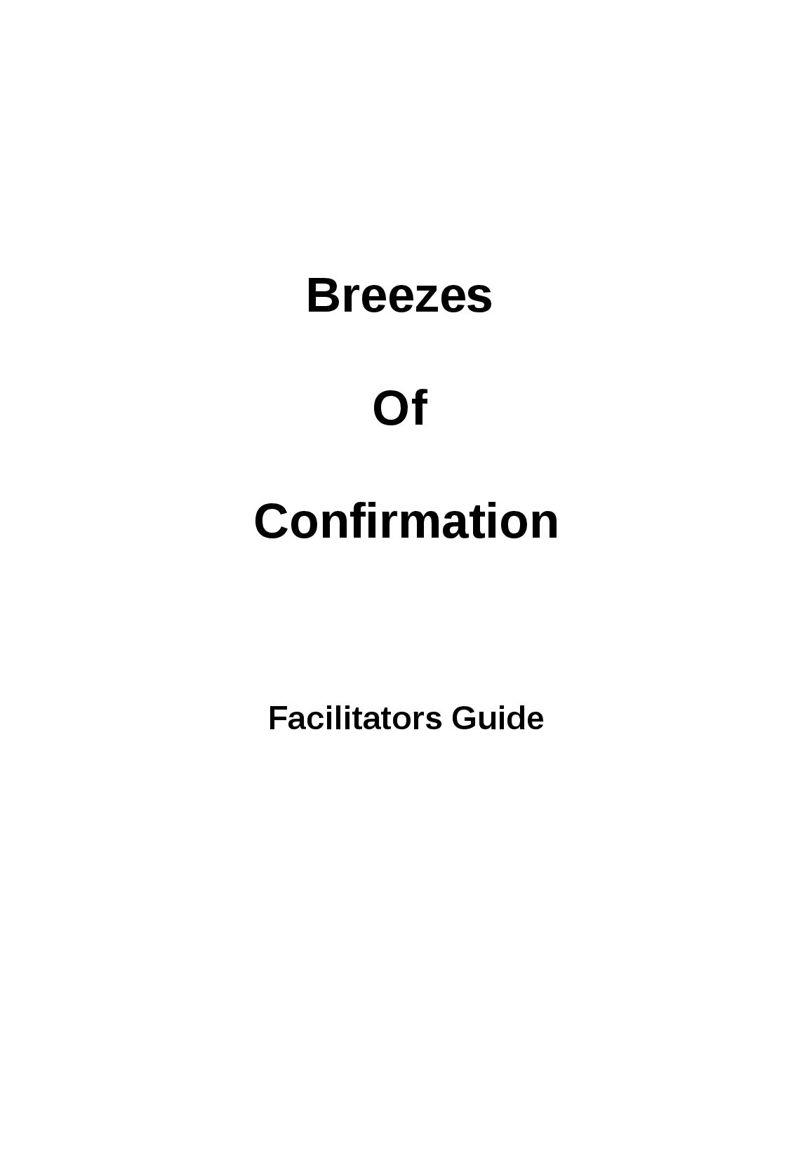 Breezes Of Confirmation Facilitators Guide preview image