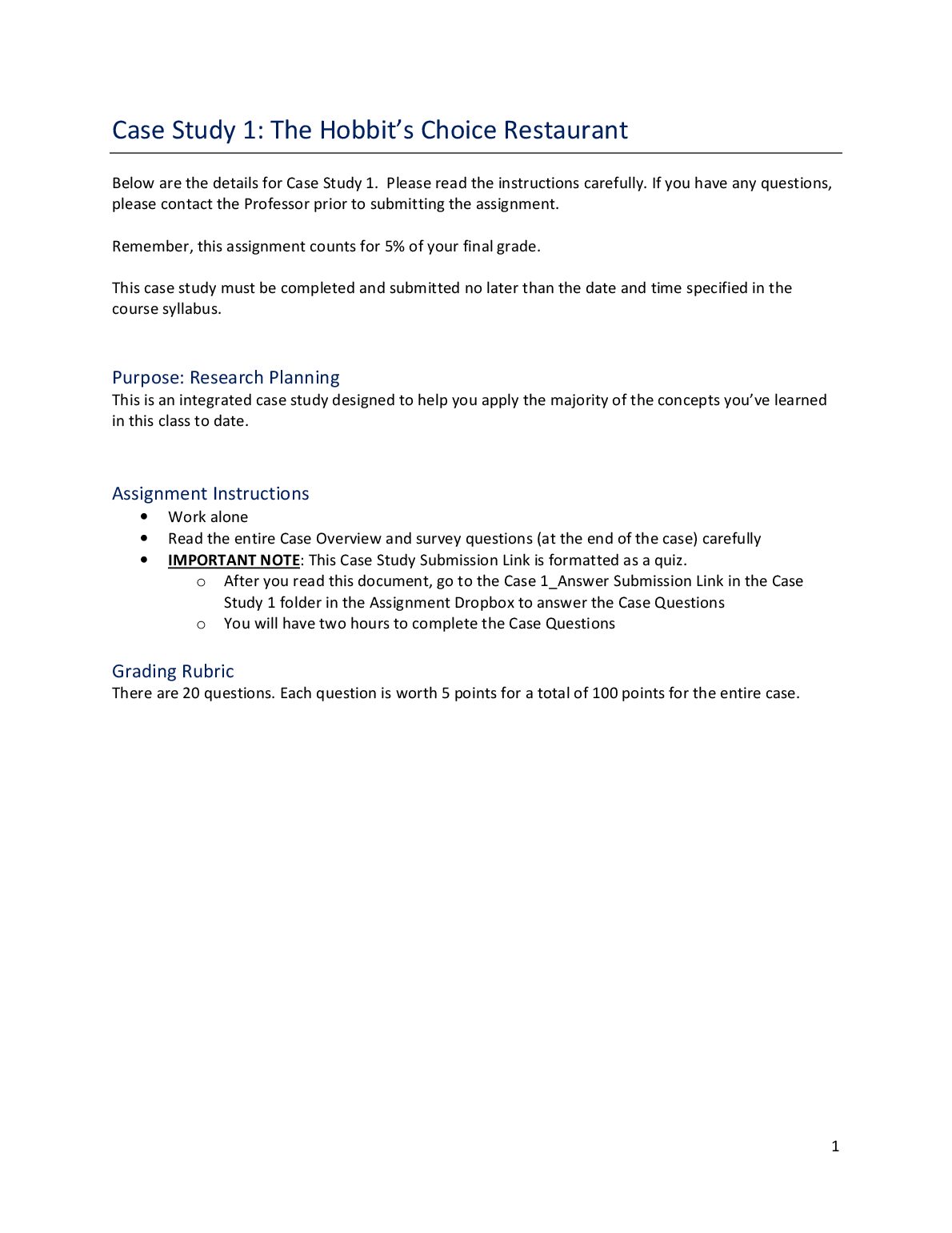 Case Study 1: The Hobbit’s Choice Restaurant preview image