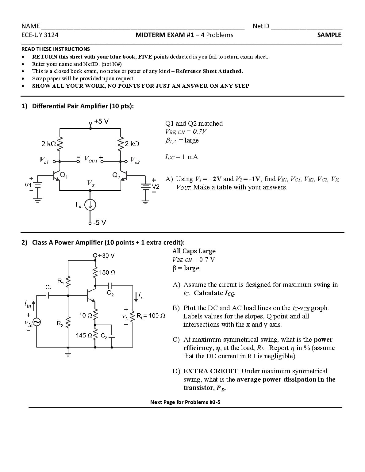 ECE-UY 3124 MIDTERM EXAM #1 – 4 Problems preview image