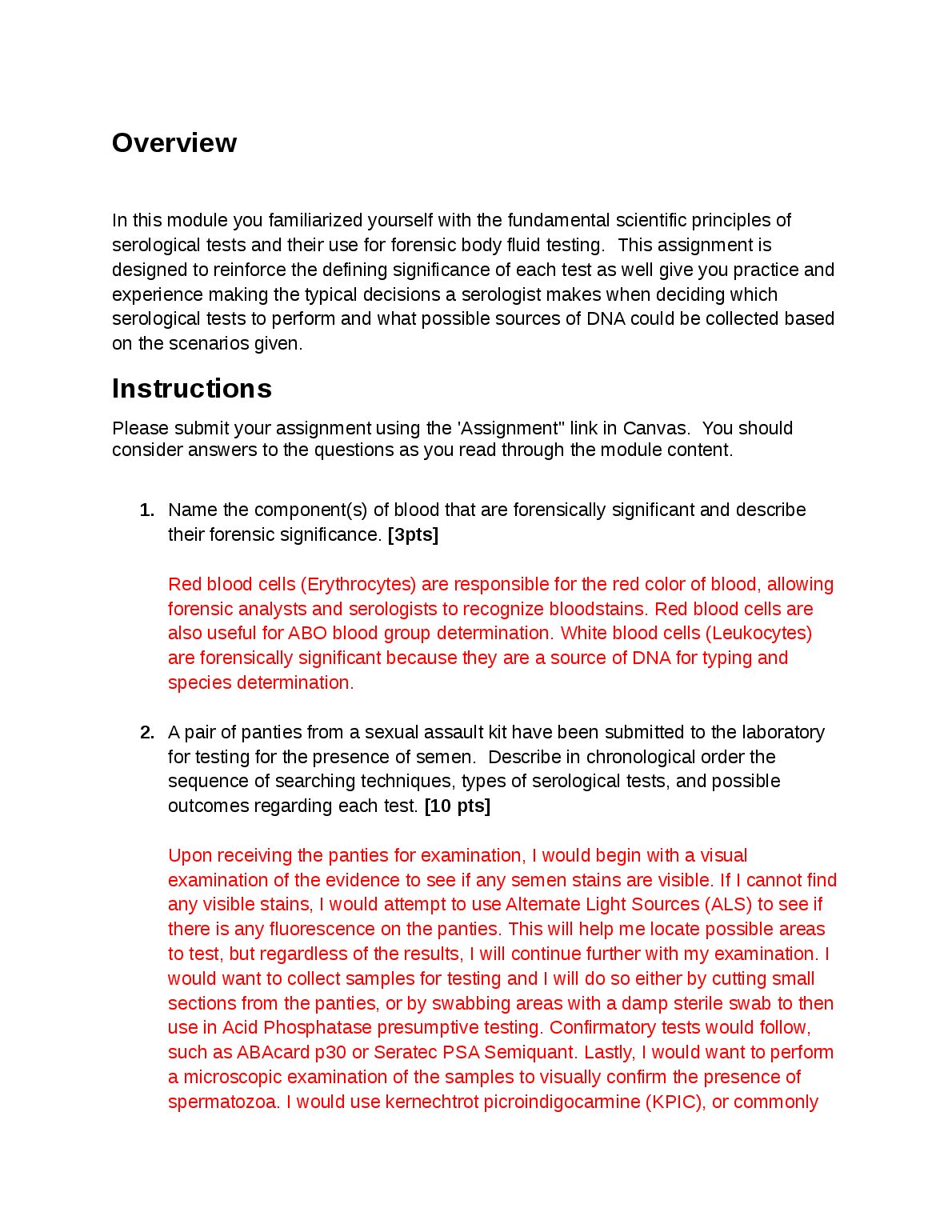 FOR 540 M1 Review. Fundamental scientific principles of serological tests and their use for forensic body fluid testing preview image
