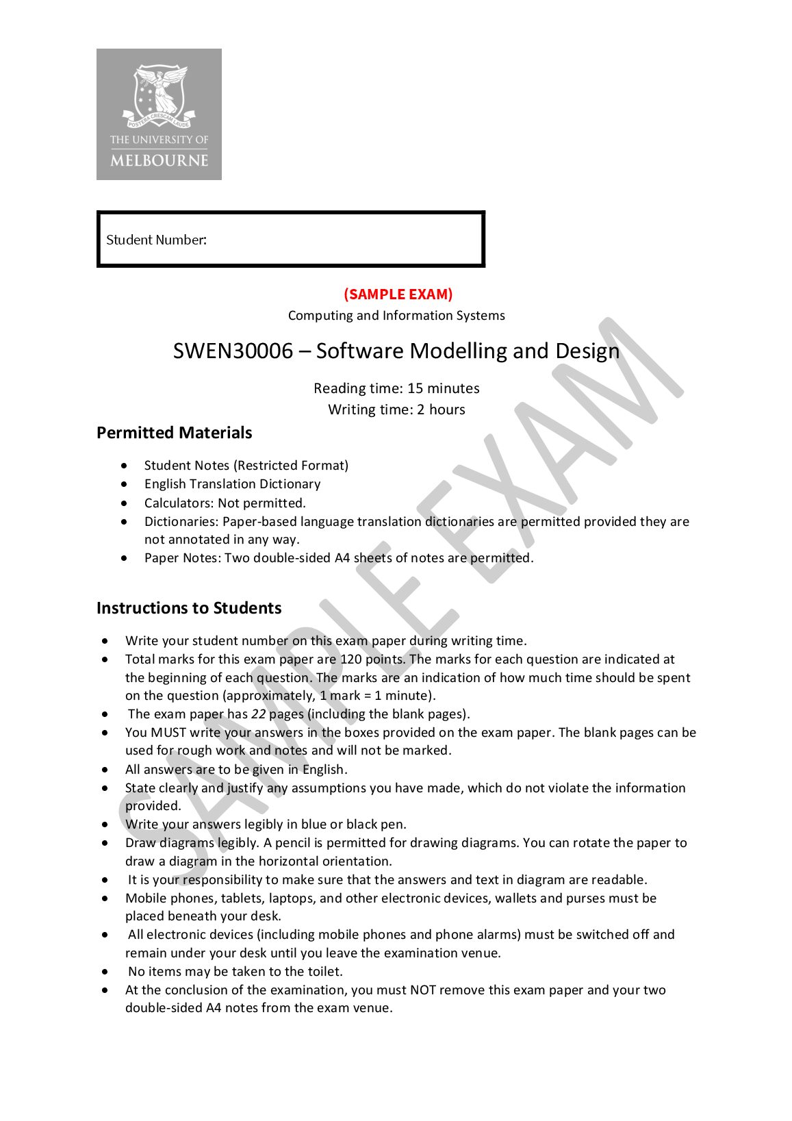 SWEN30006 – Software Modelling and Design preview image