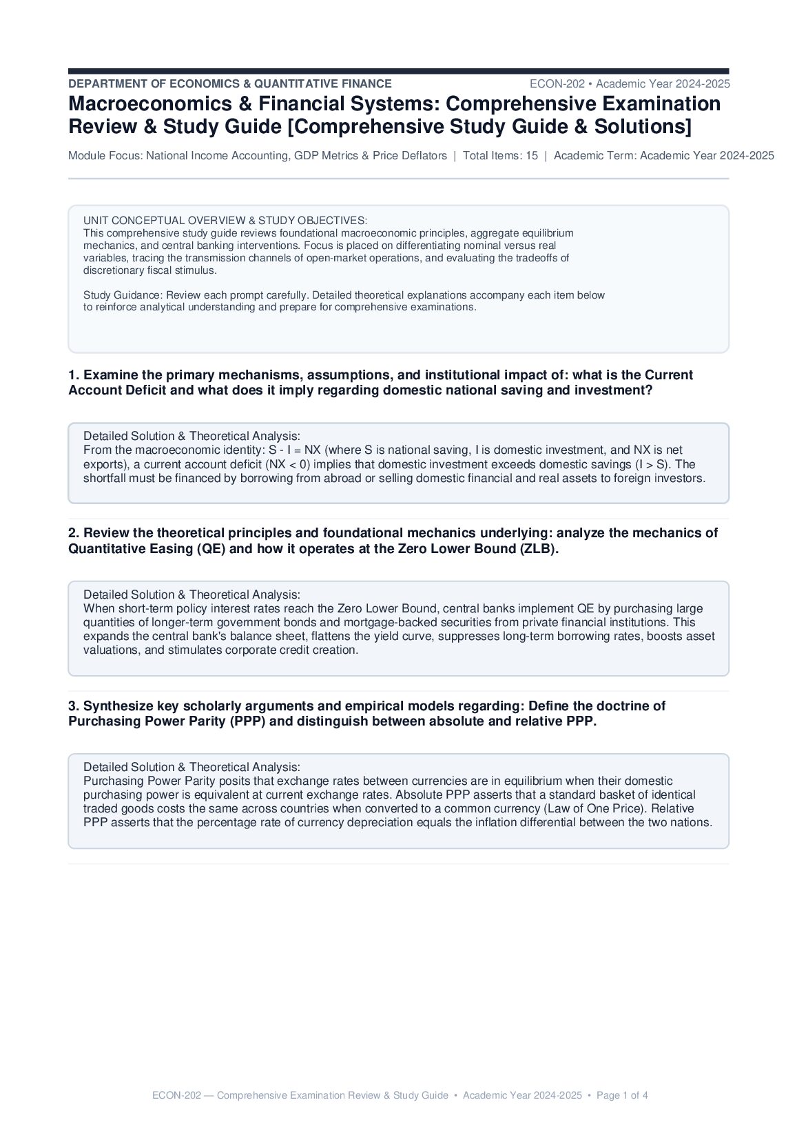 ECON 202 Macroeconomics Midterm Comprehensive Study Guide preview image