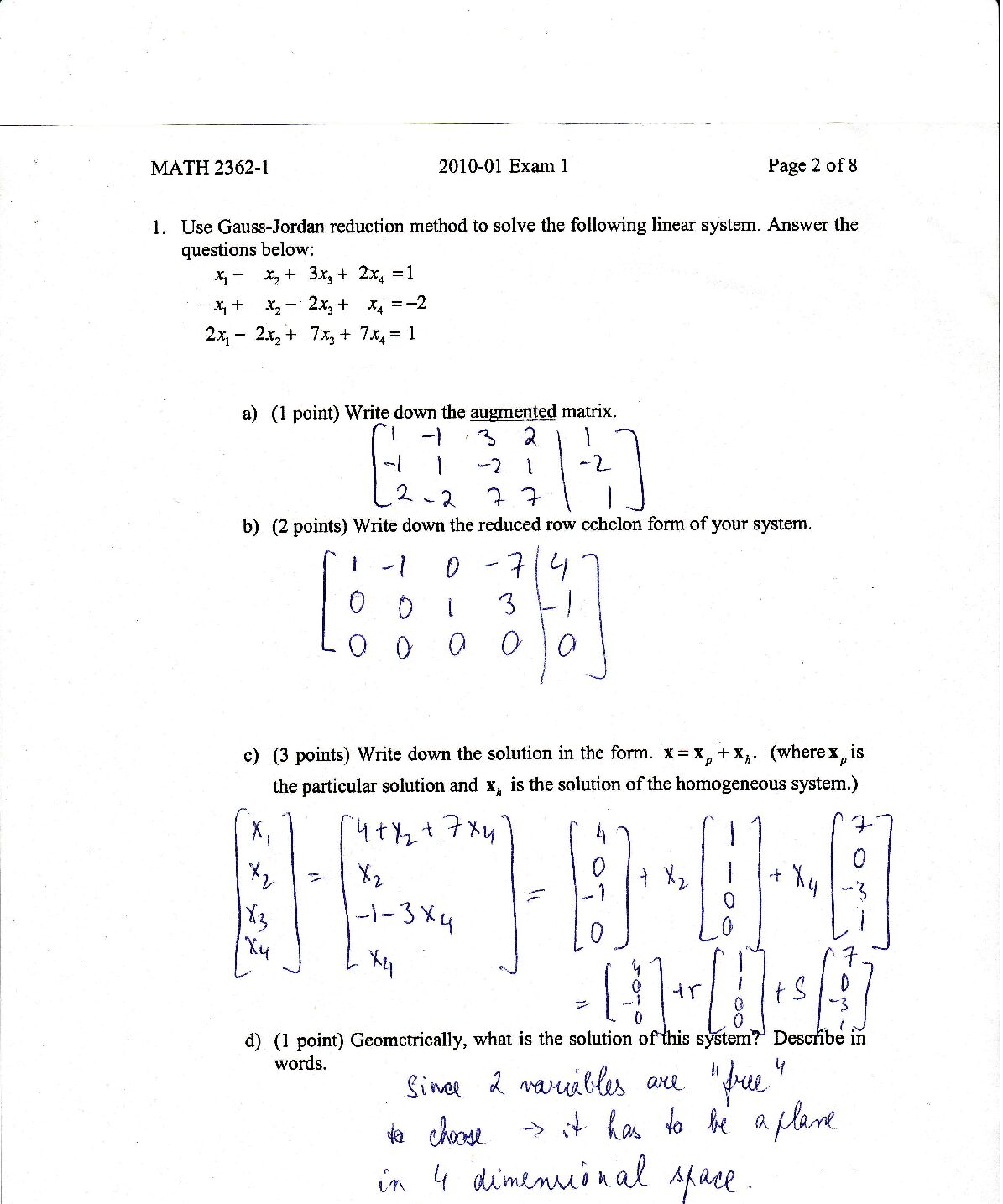Math 2362 Exam 1 preview image