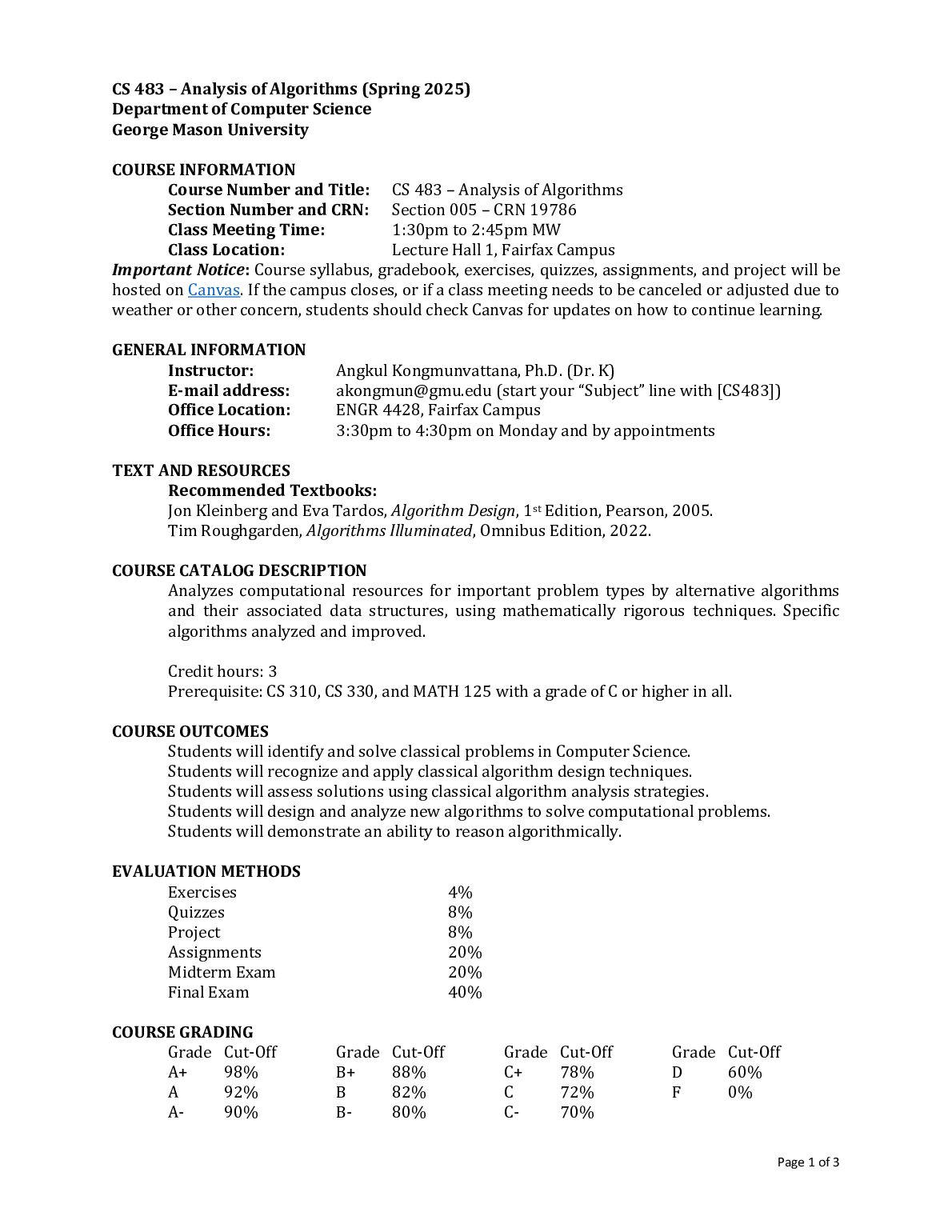 CS 483 – Analysis of Algorithms (Spring 2025) Department of Computer Science preview image