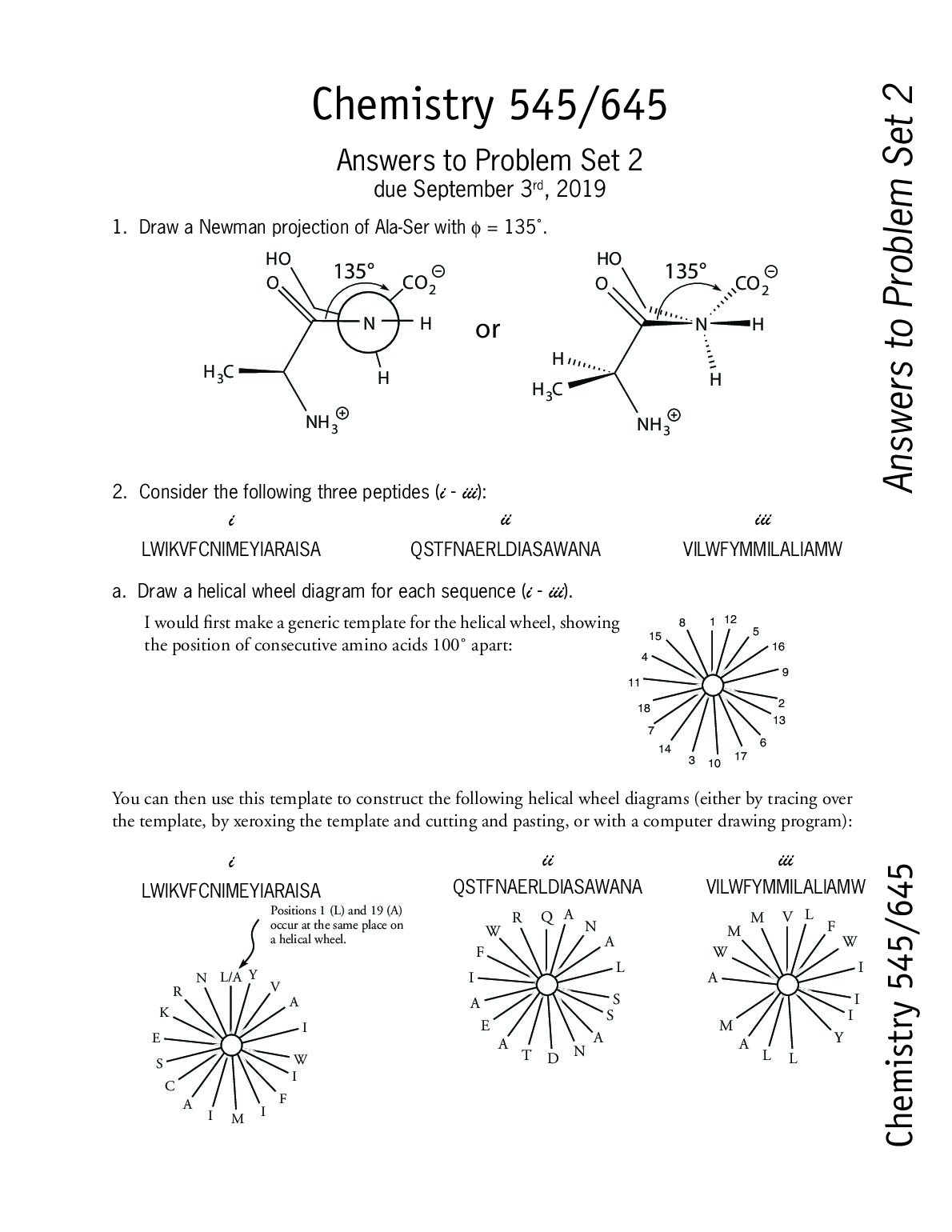 Chemistry 545 / Chemistry 645 Answers to Problem Set 2 preview image