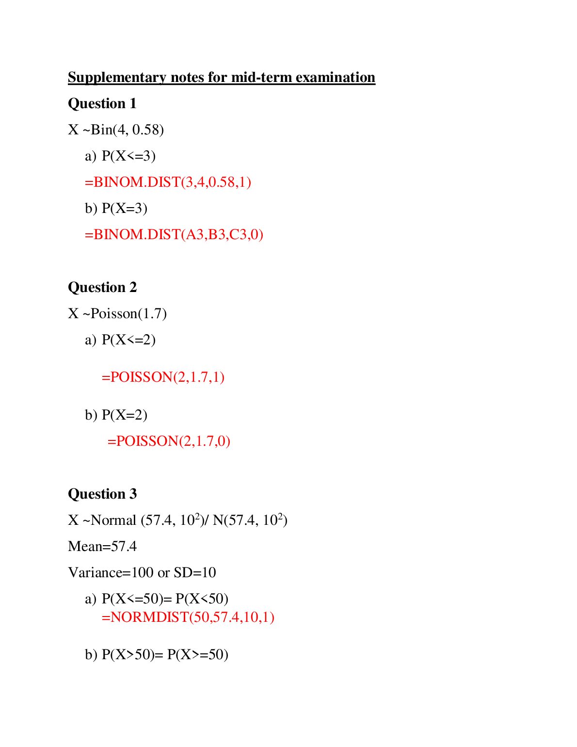 Supplementary notes for mid-term examination preview image
