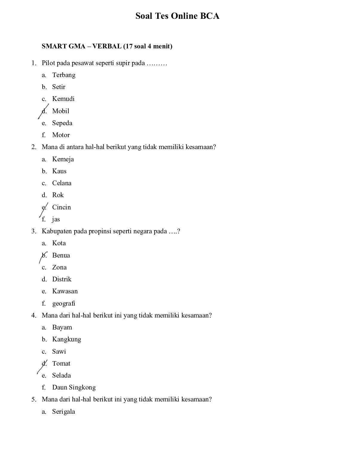 Soal Tes Online BCA preview image