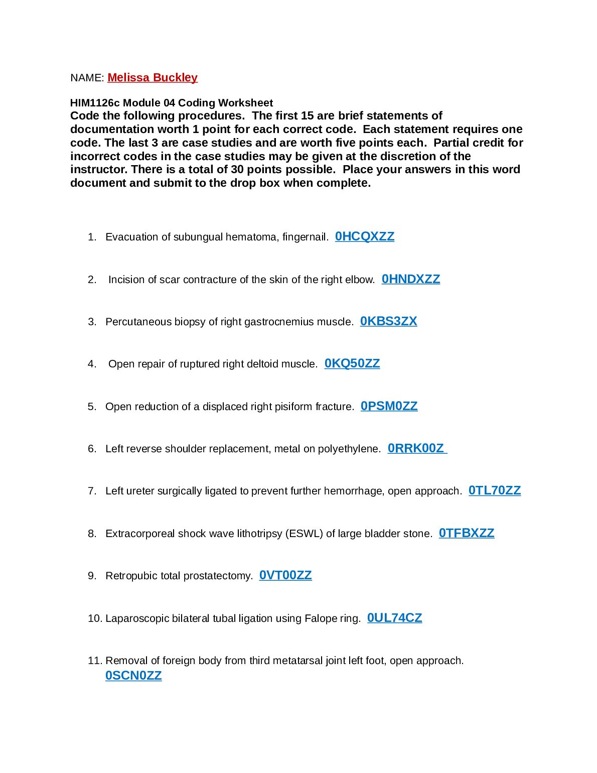 HIM 1126c Module 04 Coding Worksheet preview image