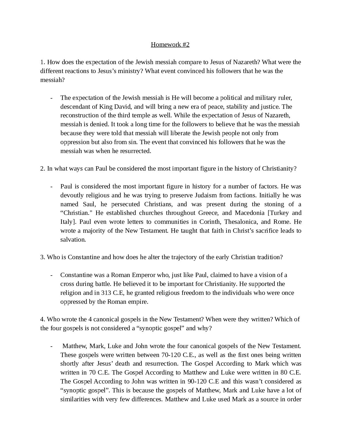 RELG 101 Homework #2 preview image