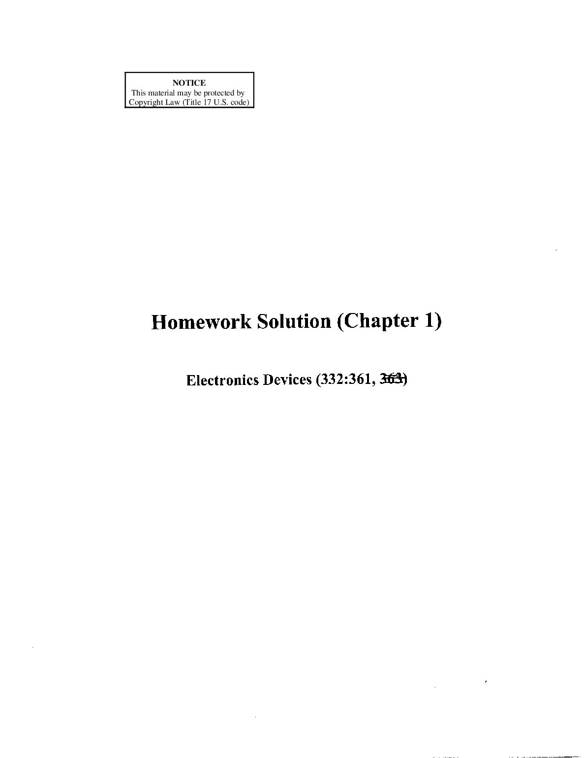 Homework Solution (Chapter 1) Electronics Devices (332:361, 363) preview image