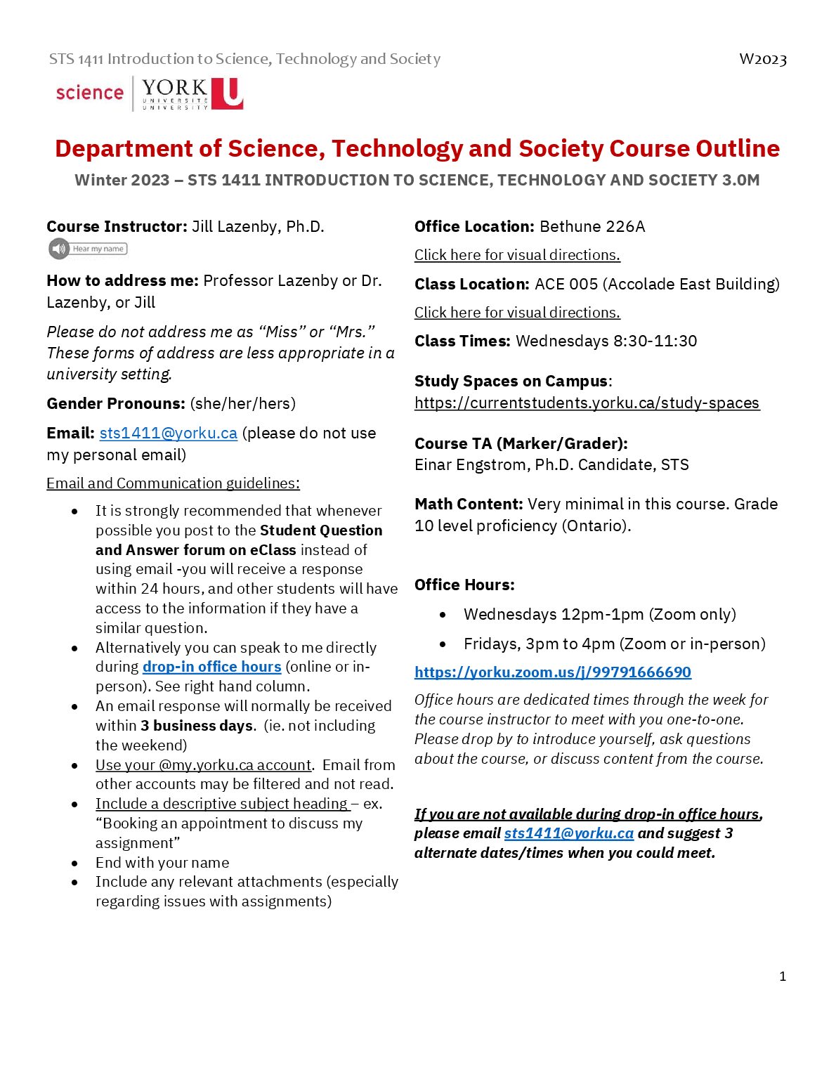STS 1411 Introduction to Science, Technology and Society W2023 preview image