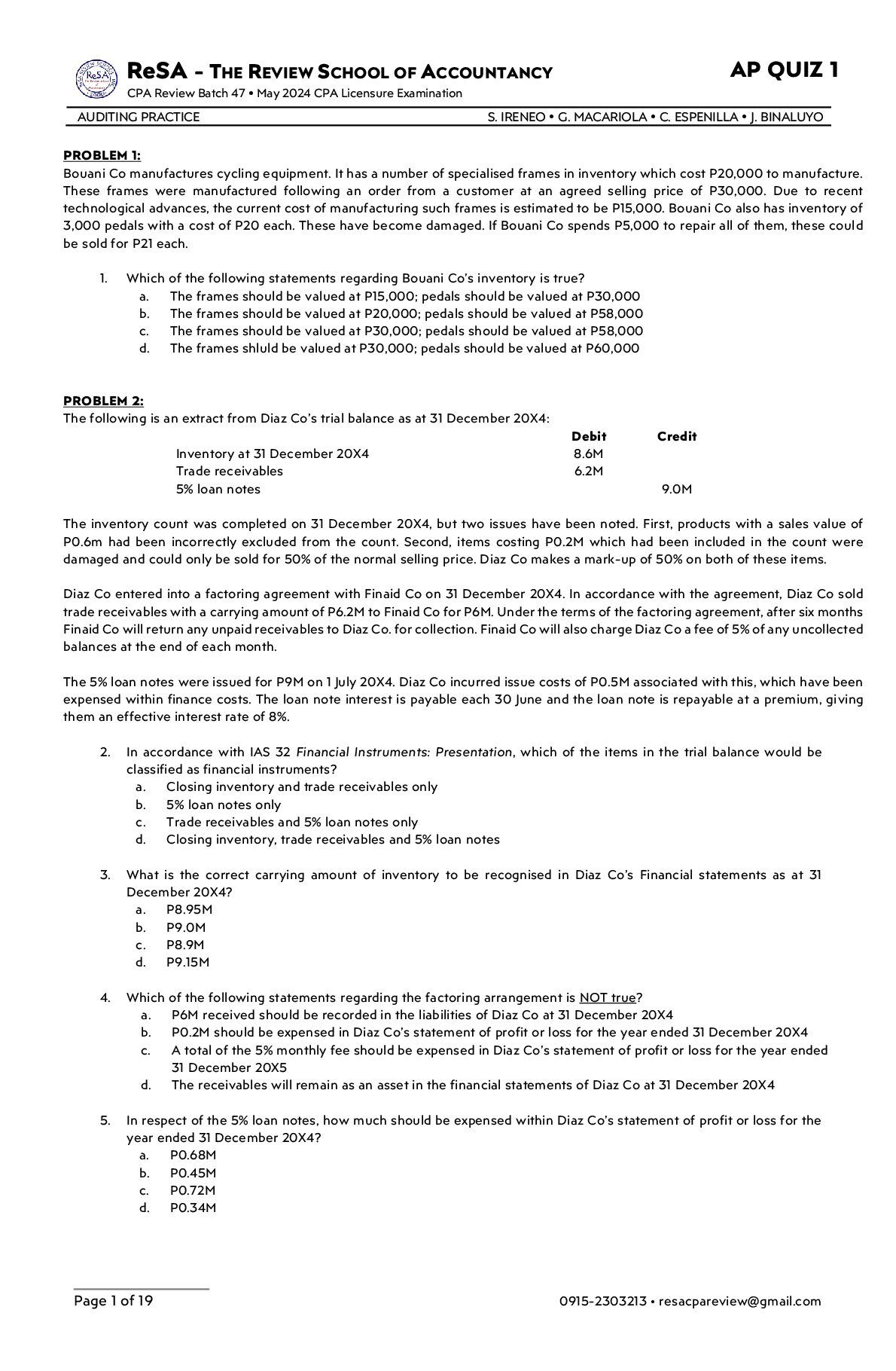 CPA Review Batch 47  May 2024 CPA Licensure Examination preview image