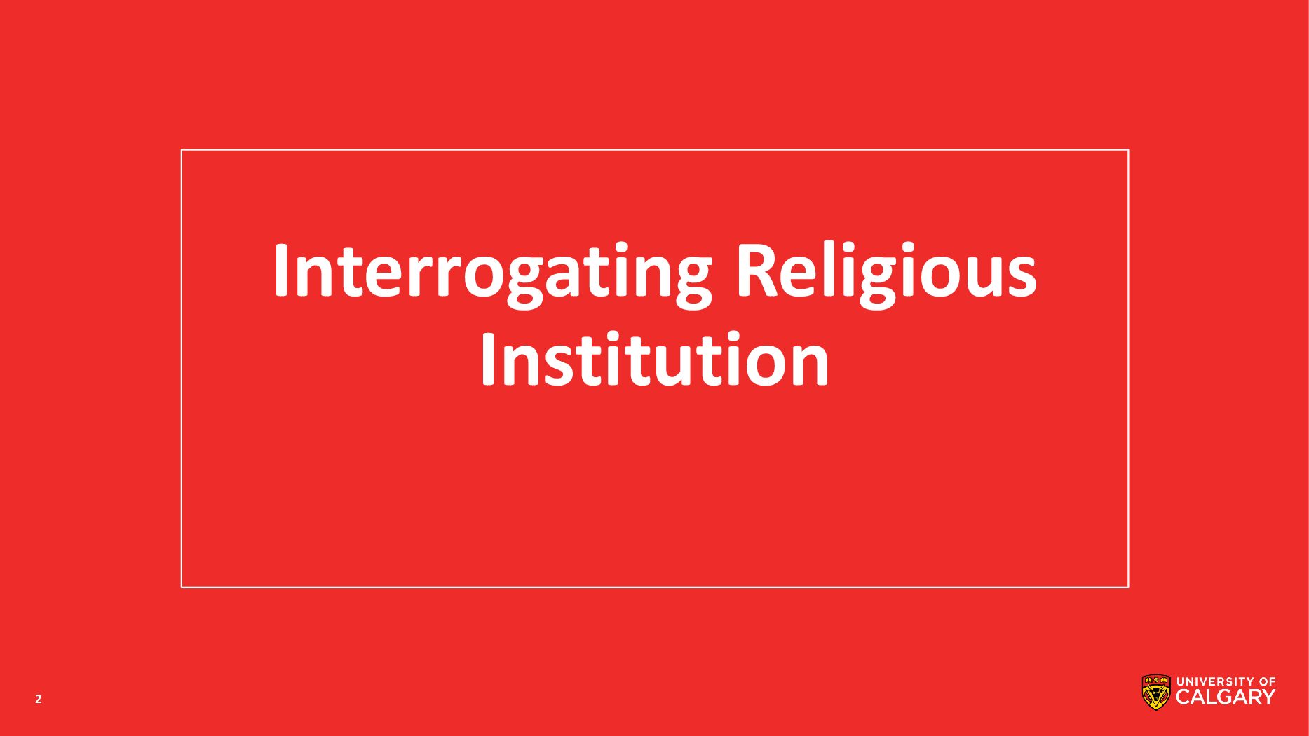 Interrogating Religious Institution preview image
