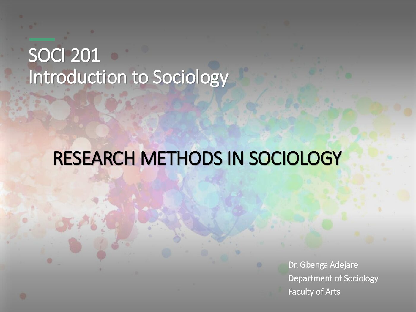 SOCI 201 Introduction to Sociology preview image