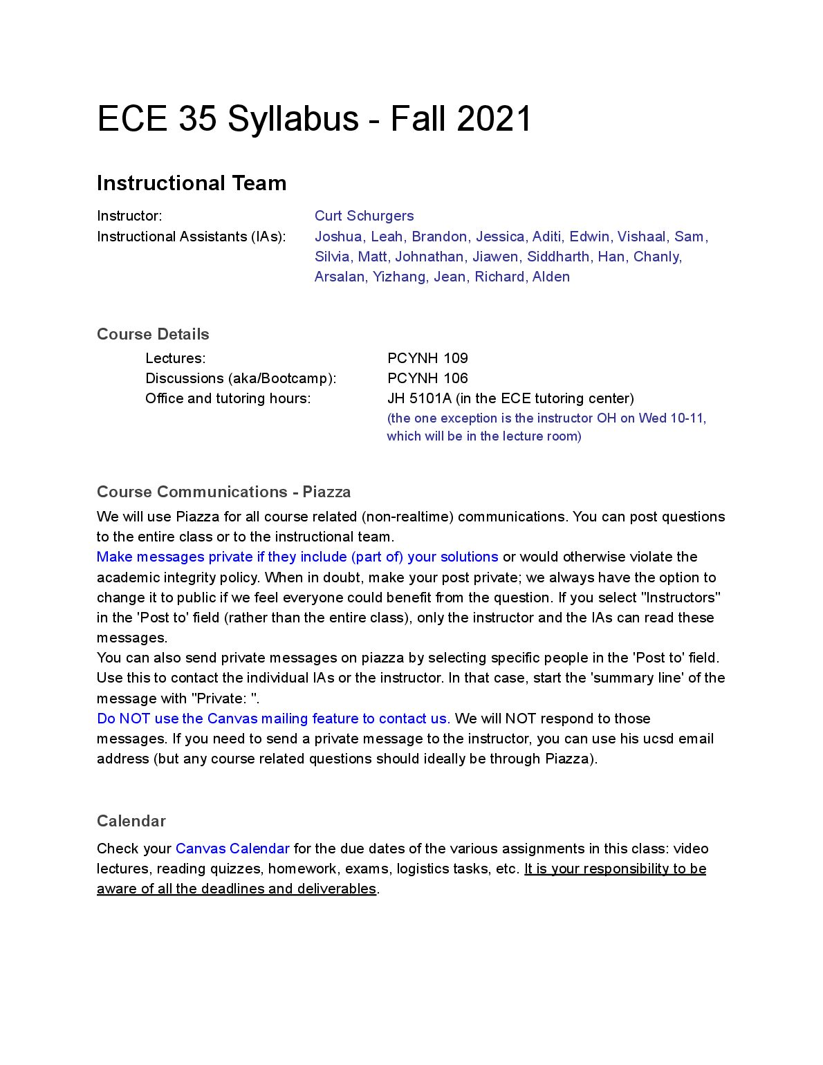 ECE 35 Syllabus - Fall 2021 preview image