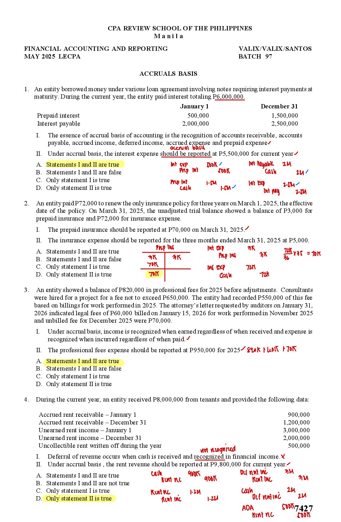 FINANCIAL ACCOUNTING AND REPORTING VALIX/VALIX/SANTOS  MAY 2025 LECPA BATCH 97  |  CPA REVIEW SCHOOL OF THE PHILIPPINES... preview image