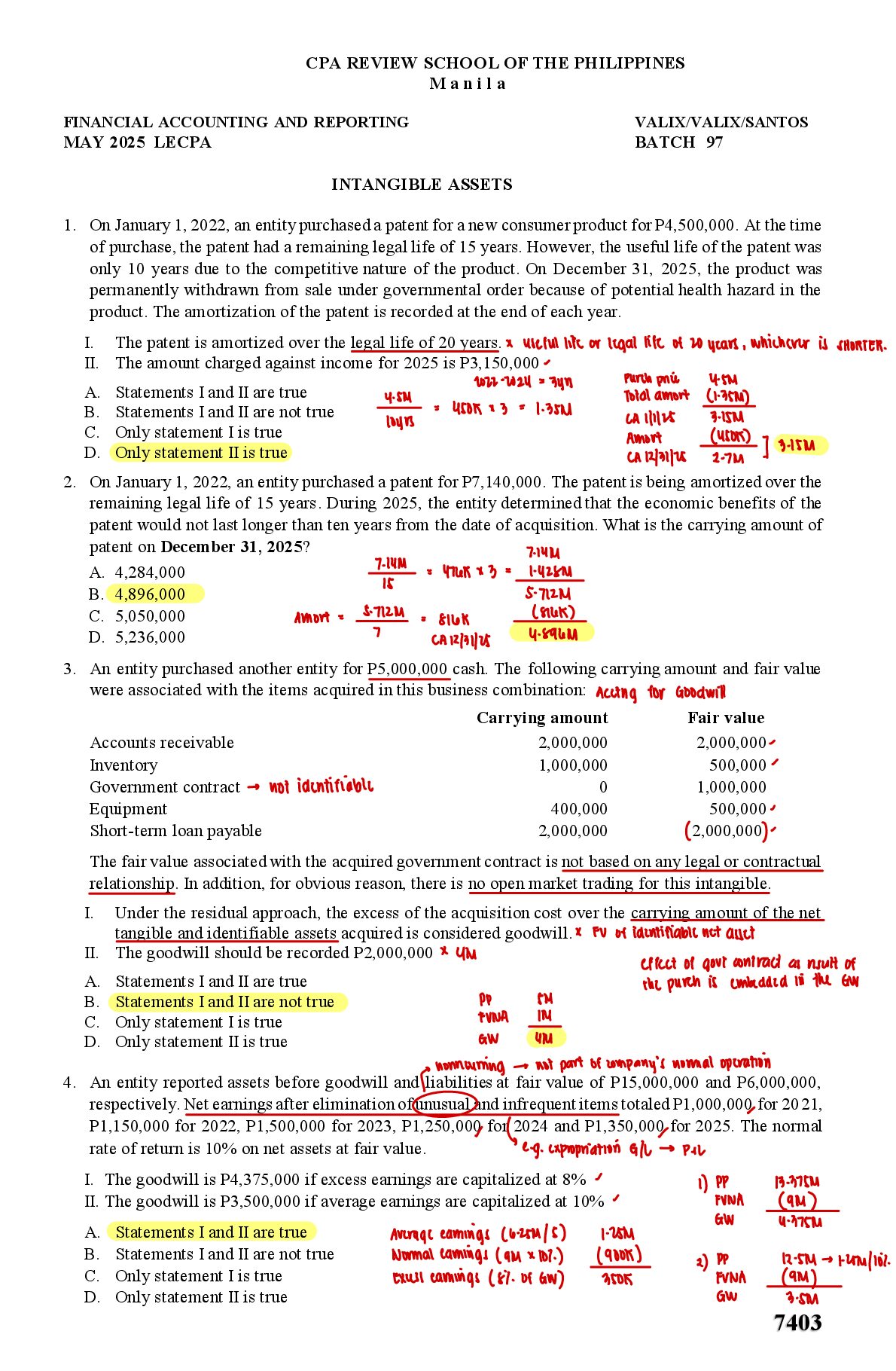 FINANCIAL ACCOUNTING AND REPORTING  MAY 2025 LECPA BATCH 97  INTANGIBLE ASSETS | CPA REVIEW SCHOOL OF THE PHILIPPINES  M... preview image