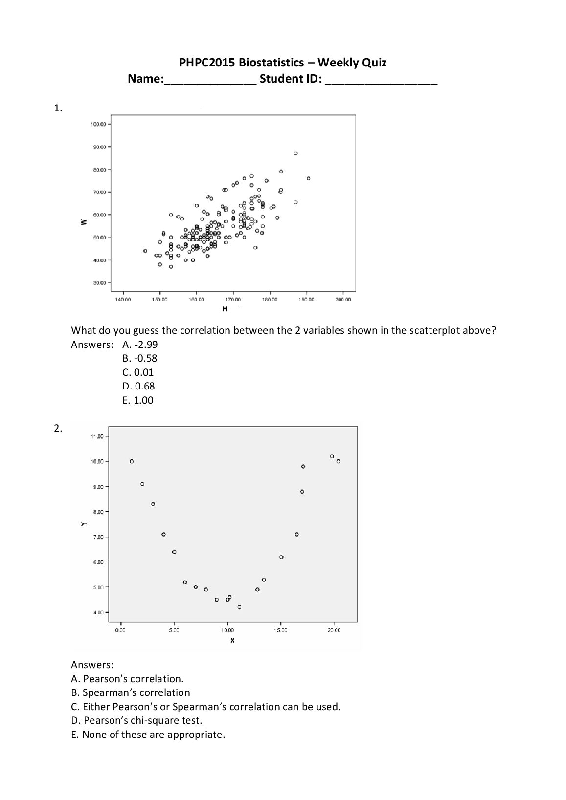 PHPC2015 Biostatistics – Weekly Quiz. preview image