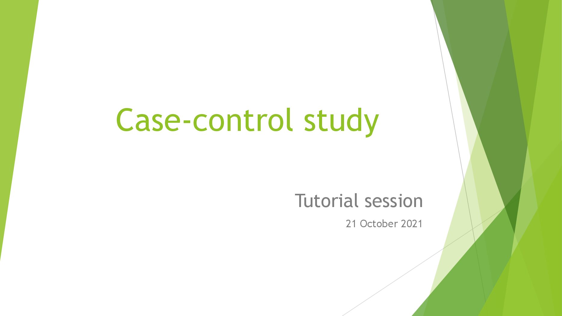Case-control study Tutorial session 21 October 2 preview image