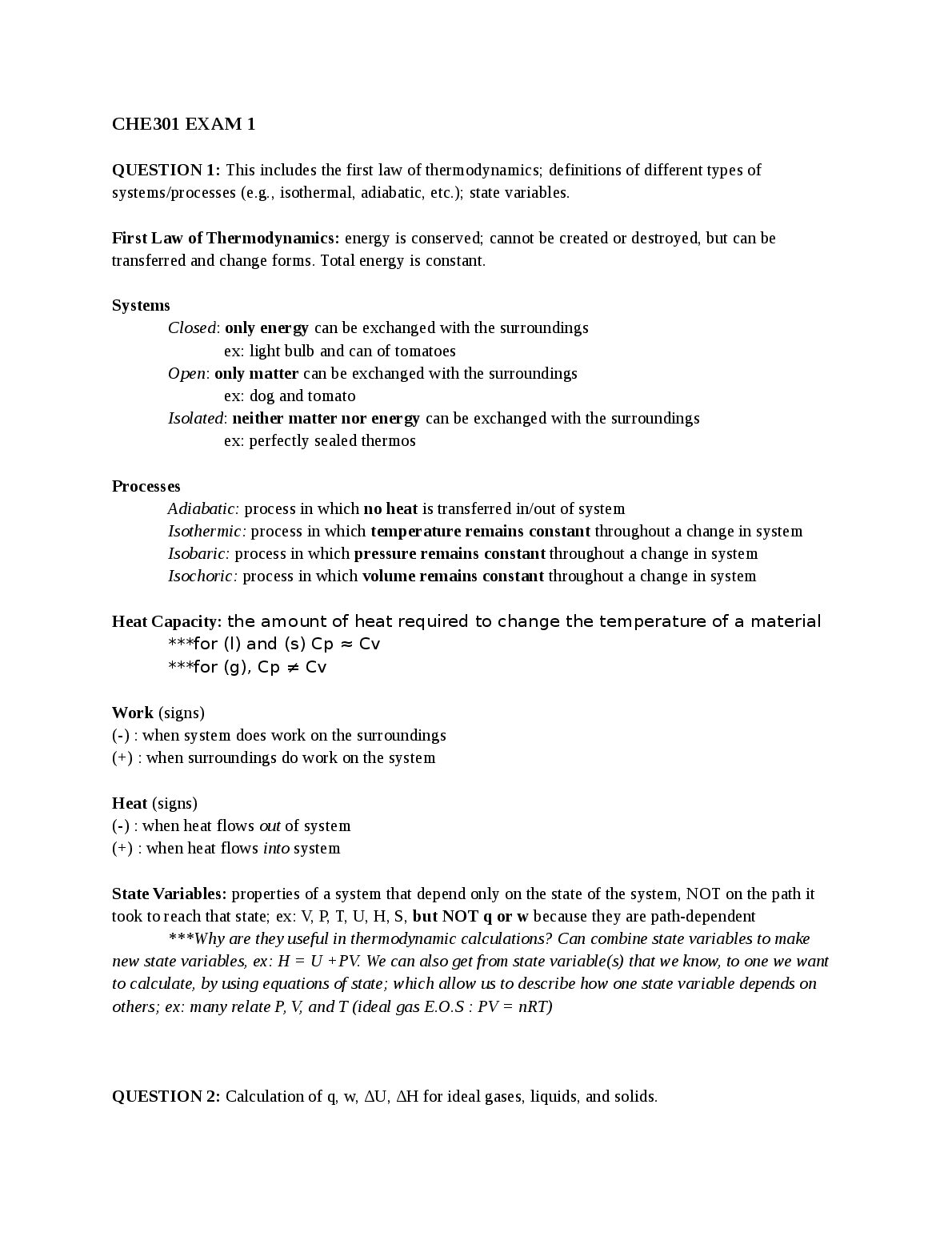 CHE301 Exam 1 preview image