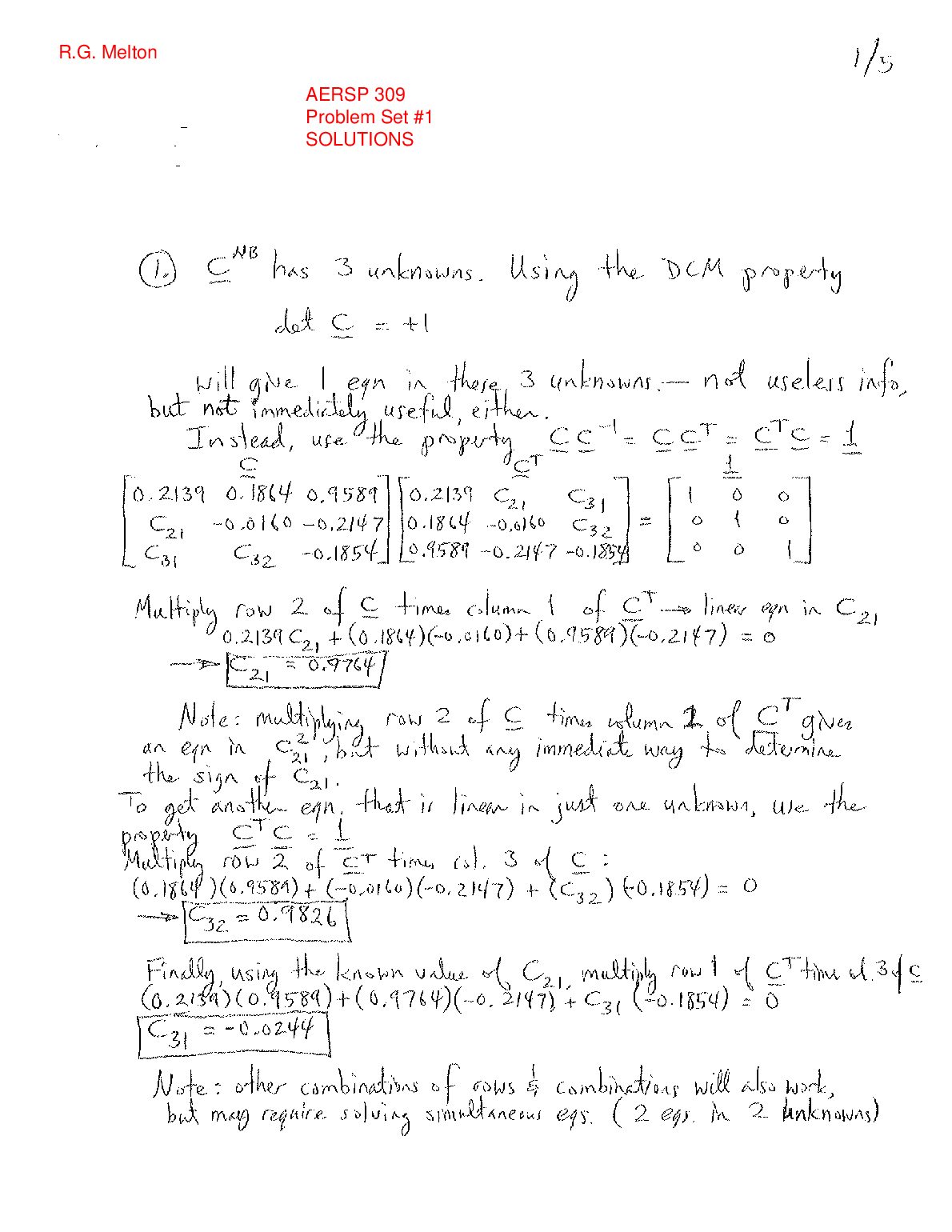 AERSP 309 Problem Sets Solutions preview image