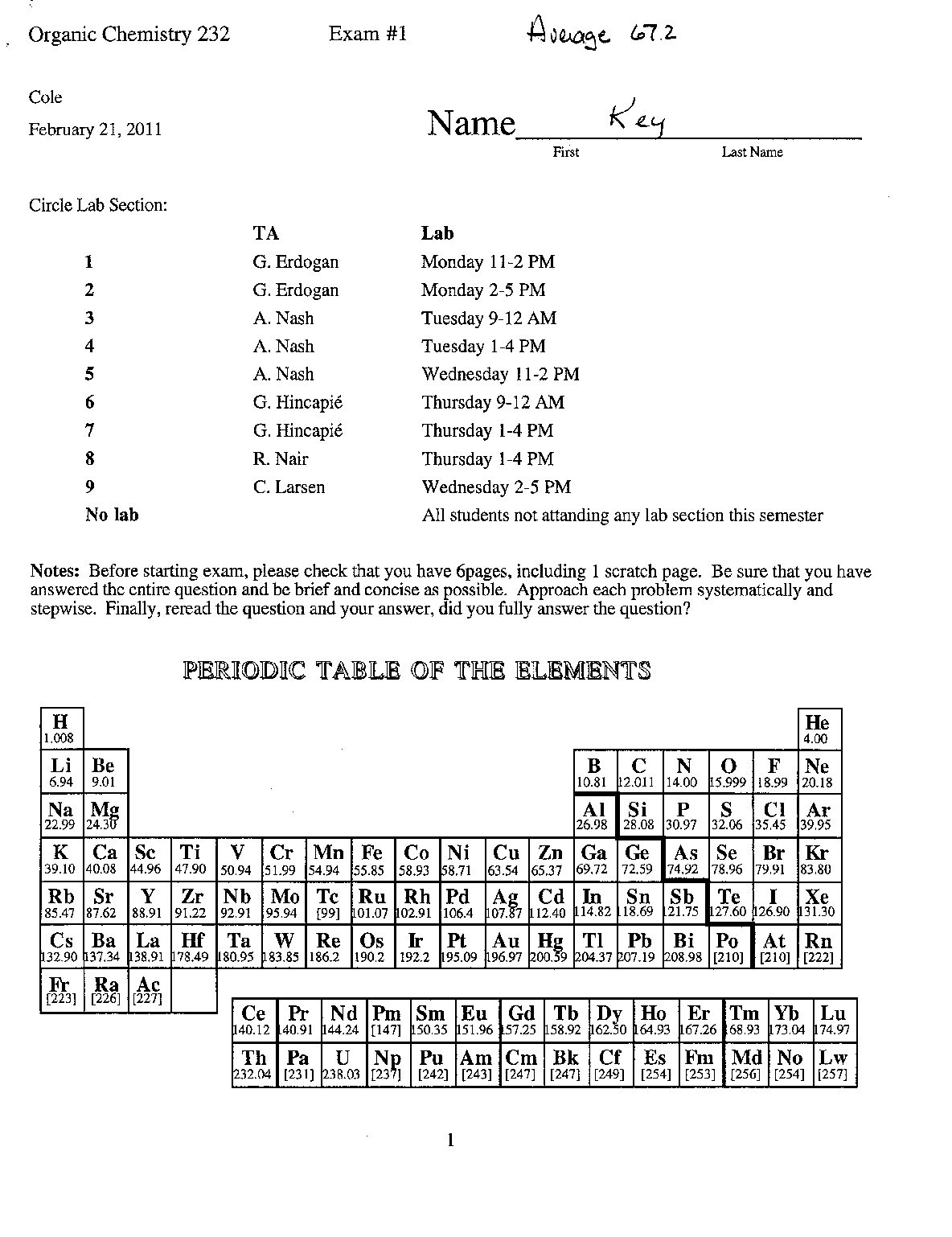 CHEM 232 Organiic Chemistry preview image