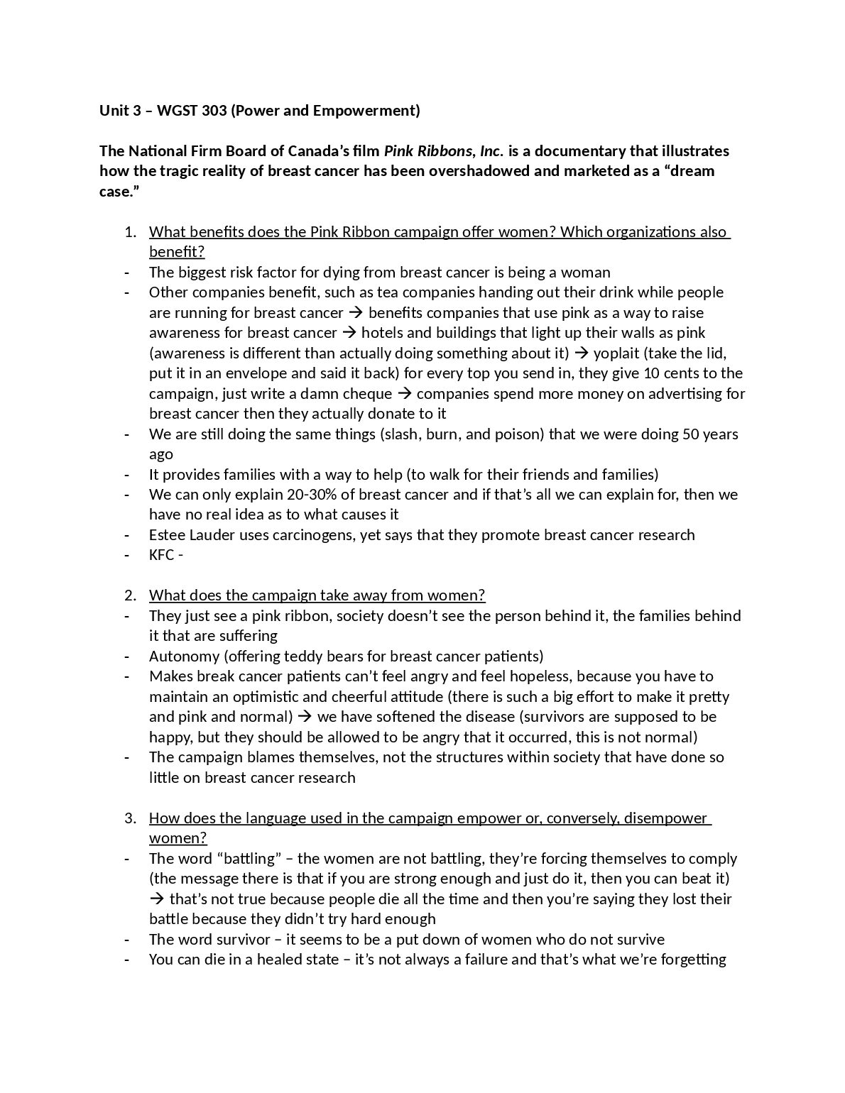 Unit 3 – WGST 303 (Power and Empowerment) preview image