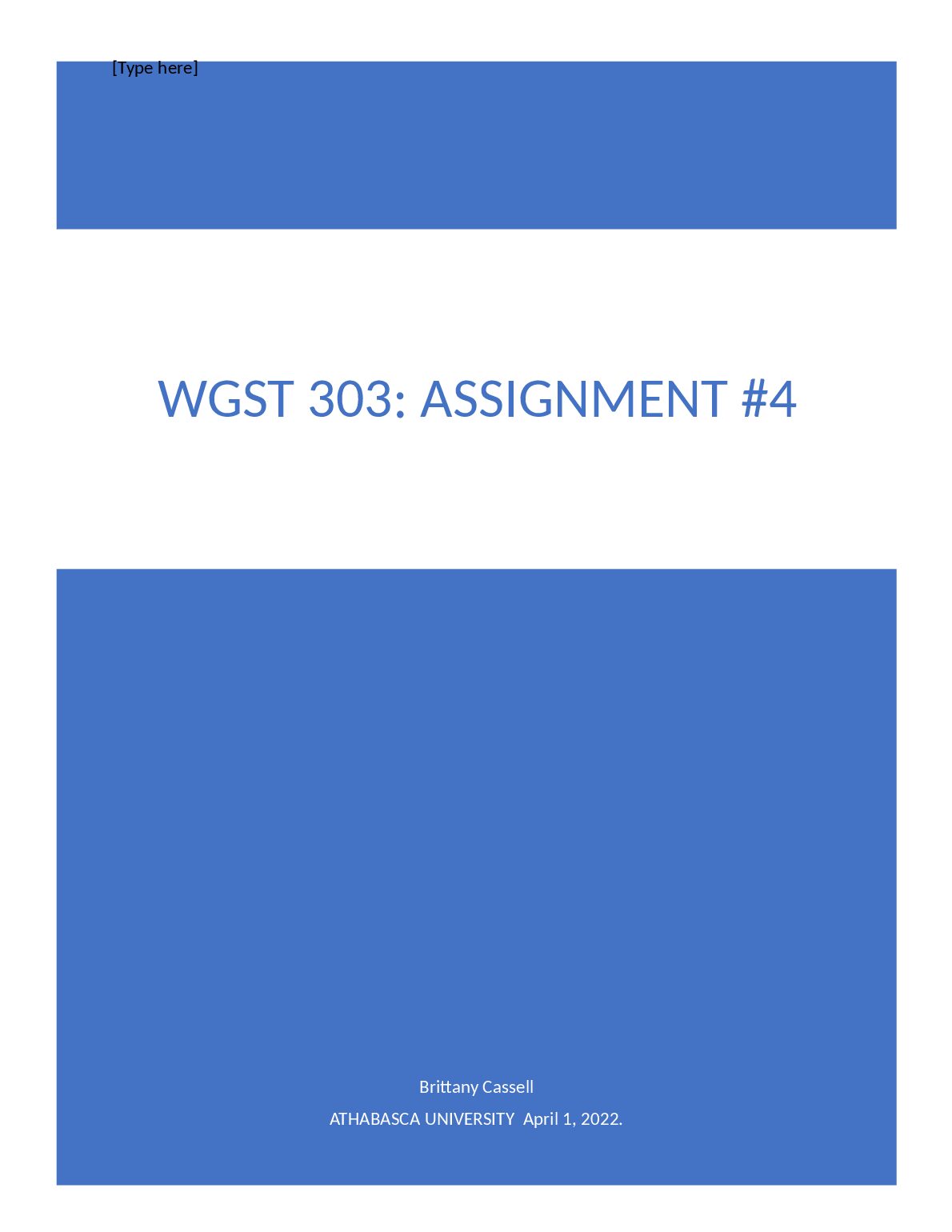 WGST 303: ASSIGNMENT #4 preview image
