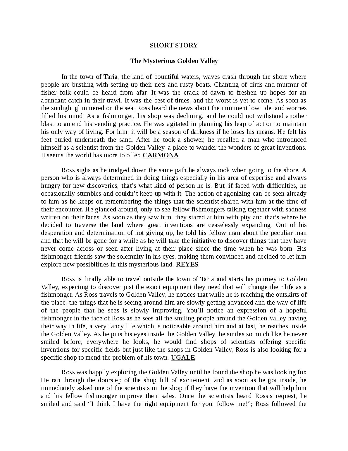 SHORT STORY The Mysterious Golden Valley preview image