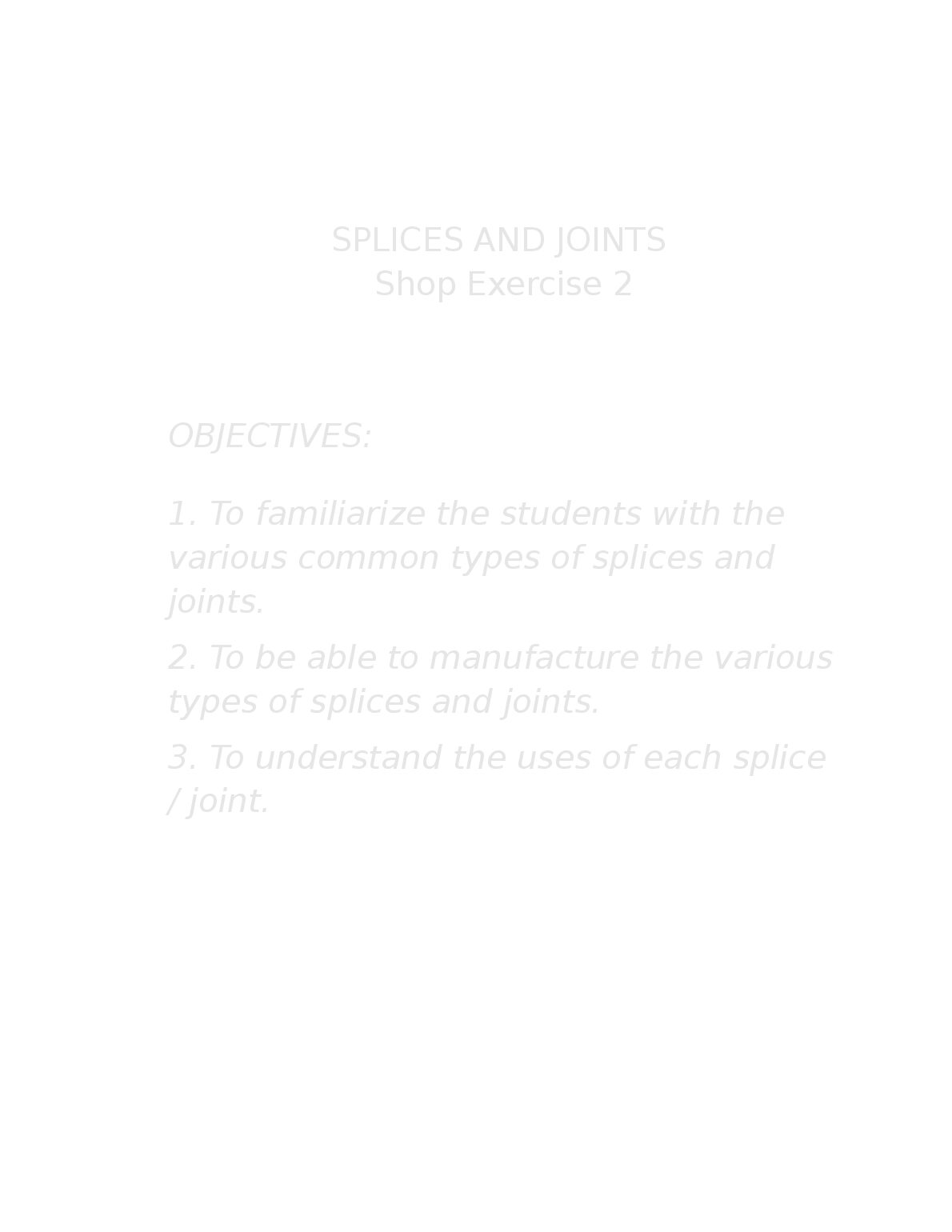 SPLICES AND JOINTS Shop Exercise 2 preview image