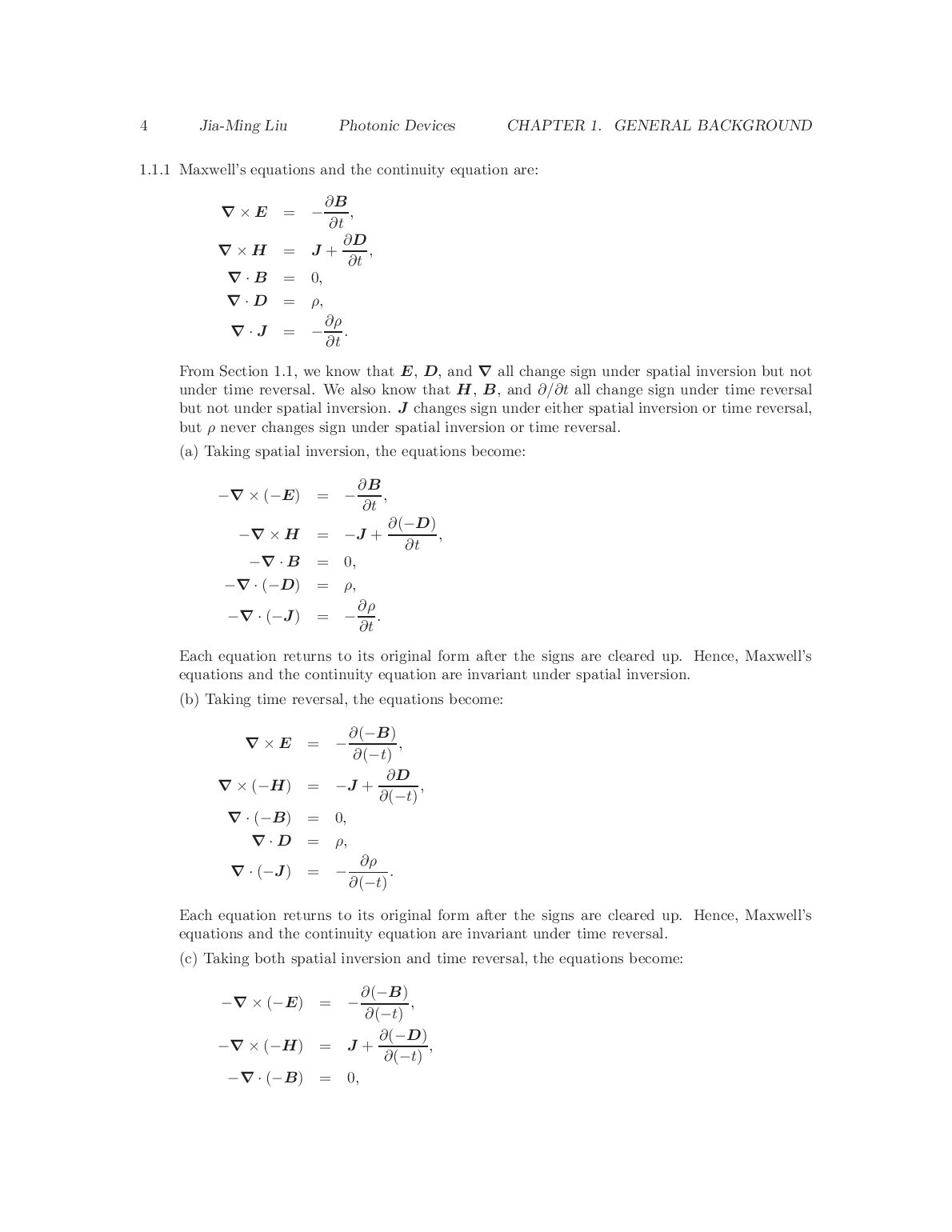 Jia-Ming Liu Photonic Devices CHAPTER 1. GENERAL BACKGROUND preview image