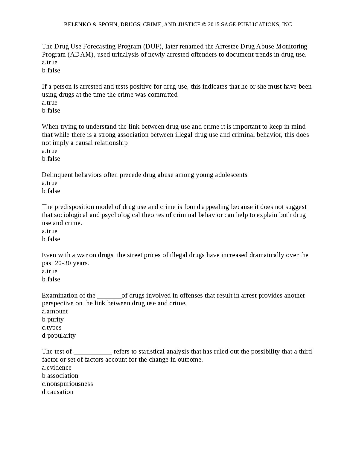 BELENKO & SPOHN, DRUGS, CRIME, AND JUSTICE © 2015 SAGE PUBLICATIONS, INC preview image