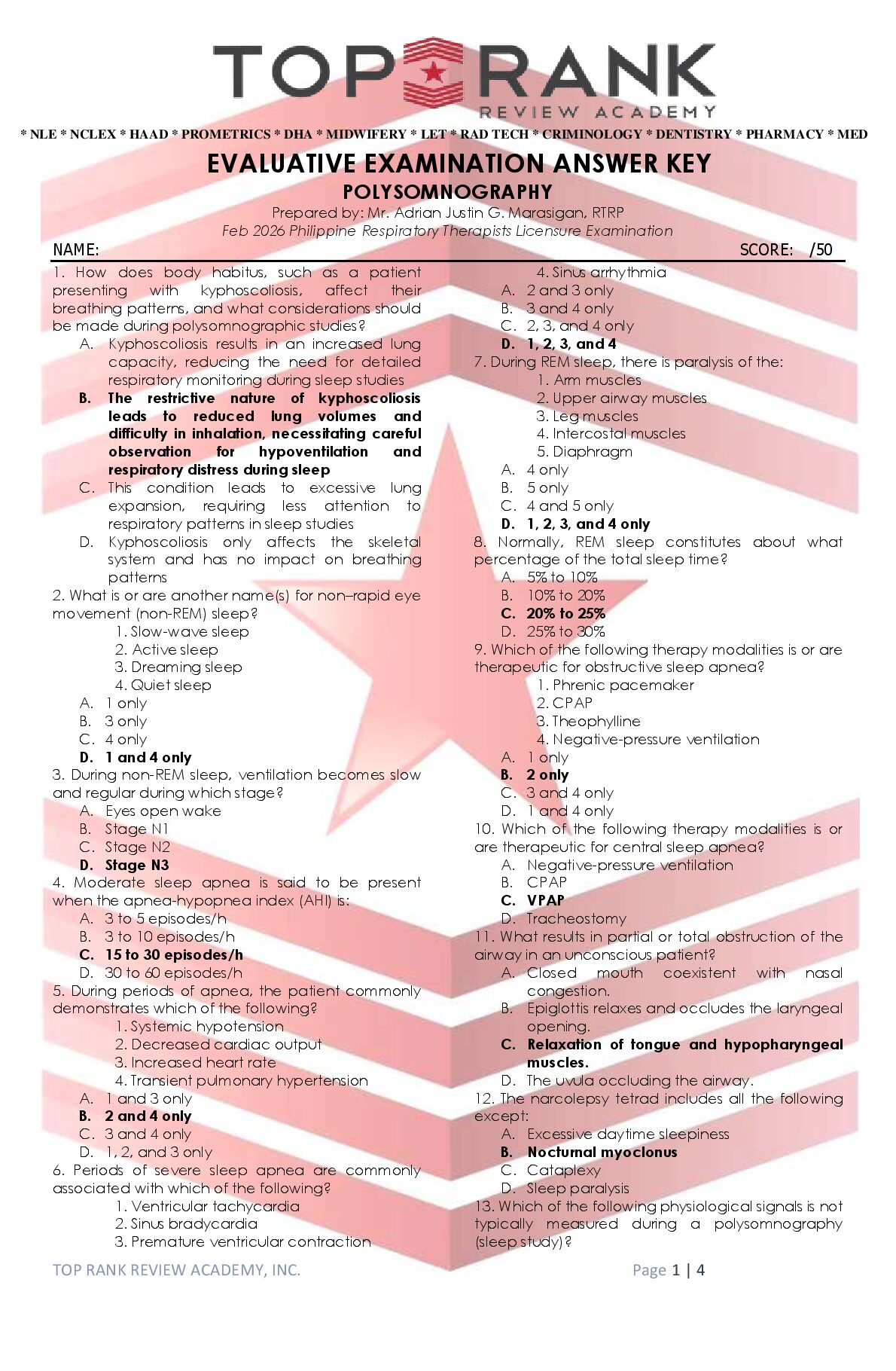 RESPI_EVALUATIVE EXAM ANSWER KEY_POLYSOMNOGRAPHY_SC preview image