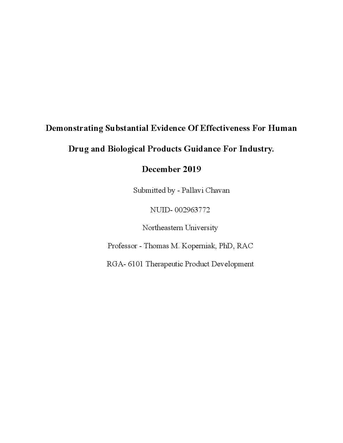 Demonstrating Substantial Evidence Of Effectiveness For Human Drug and Biological Products Guidance For Industry. Decemb... preview image