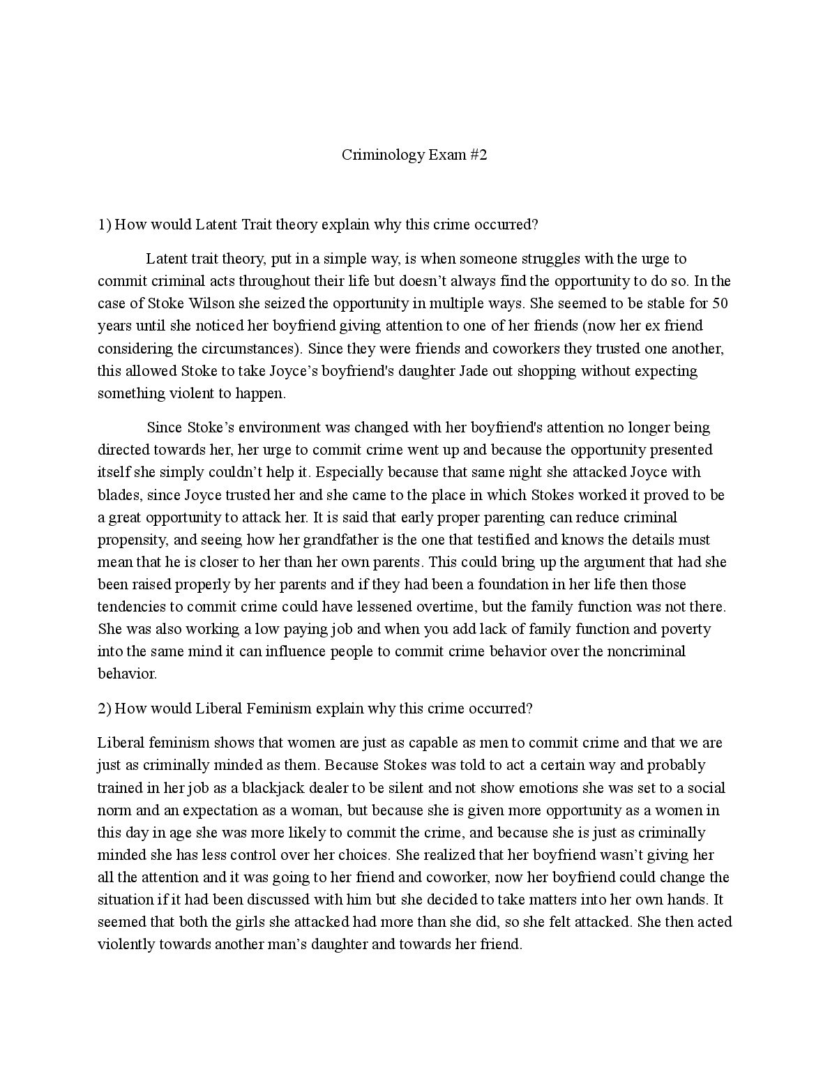 CRJ 408 Criminology Exam 2 preview image