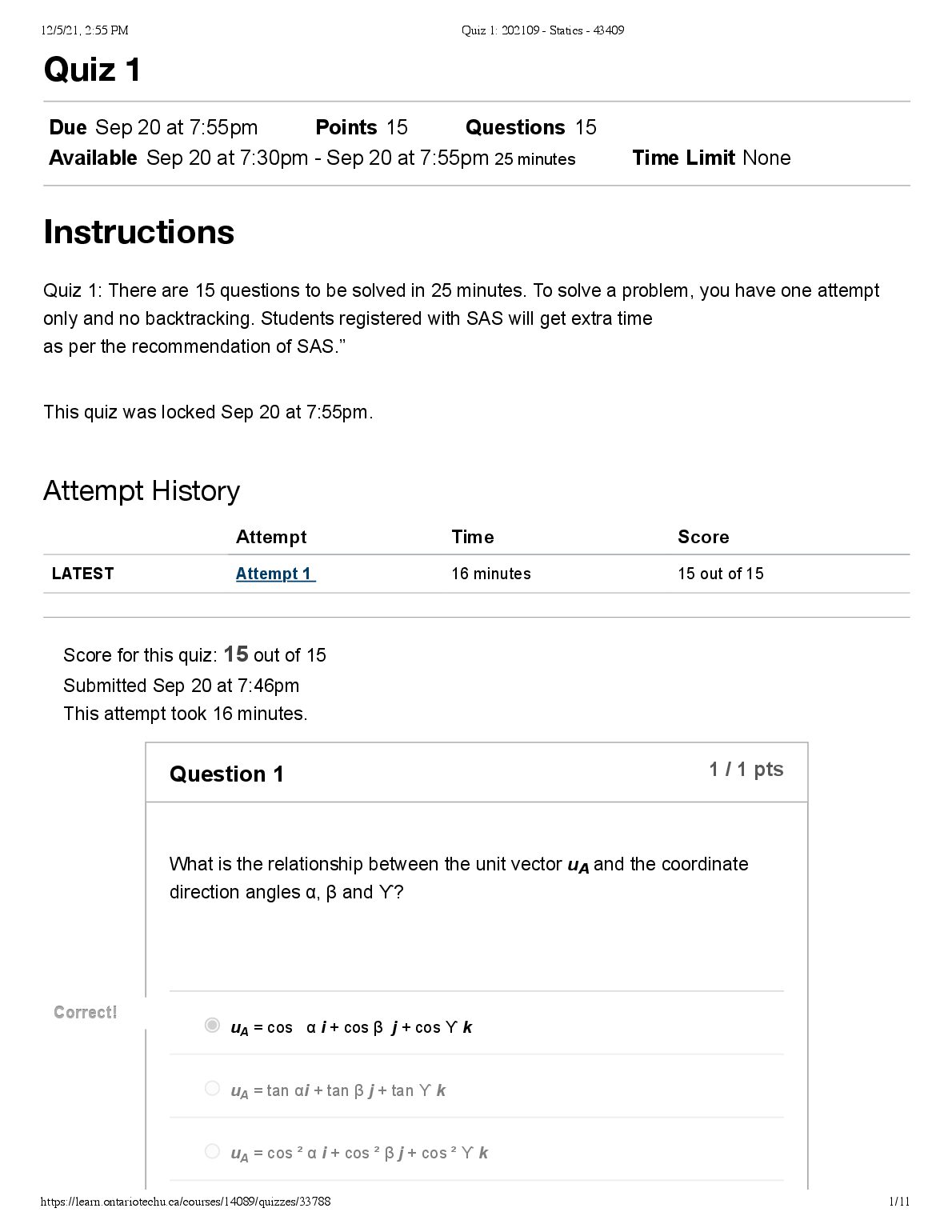 MECE 2230U Official Quiz 1-5 and Master Quiz Answers preview image
