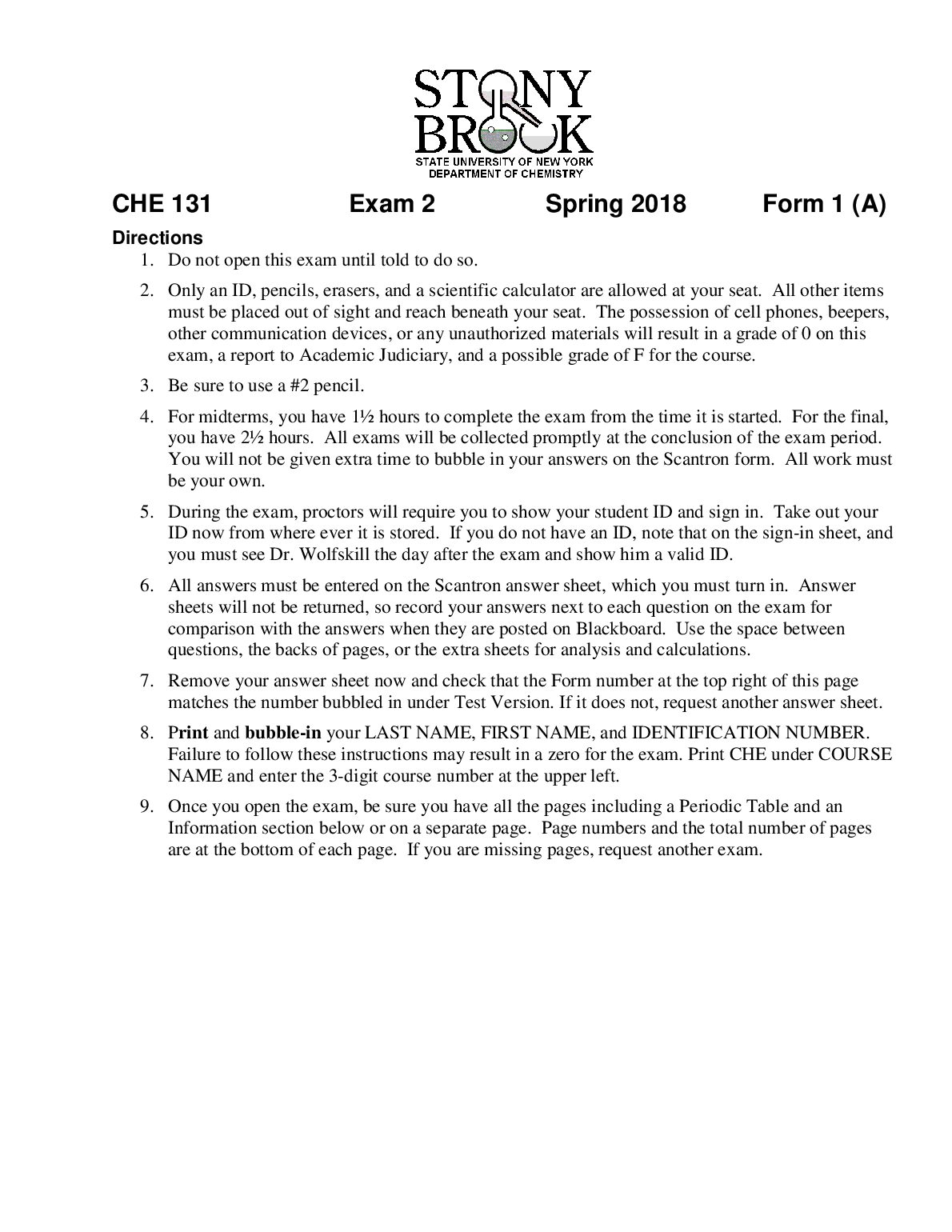 CHE 131  Exam 2 review preview image