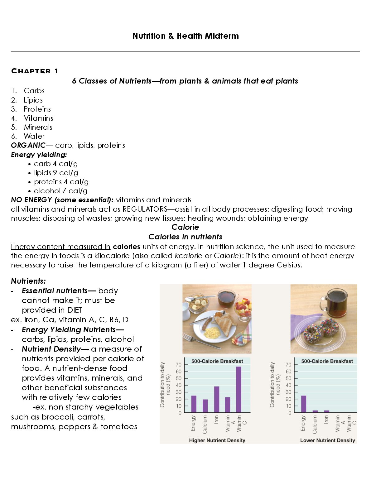 NUTR-UE 119-001  Nutrition & Health Midterm Guide preview image